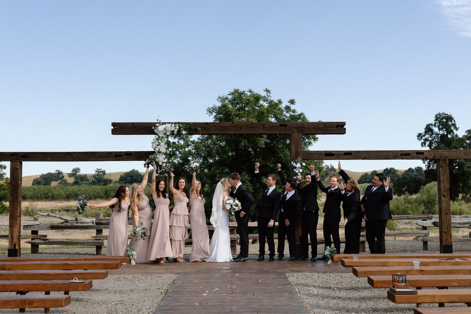 Couple on wedding day Cottonwood, California, captured by Makayla Miranda Photo.