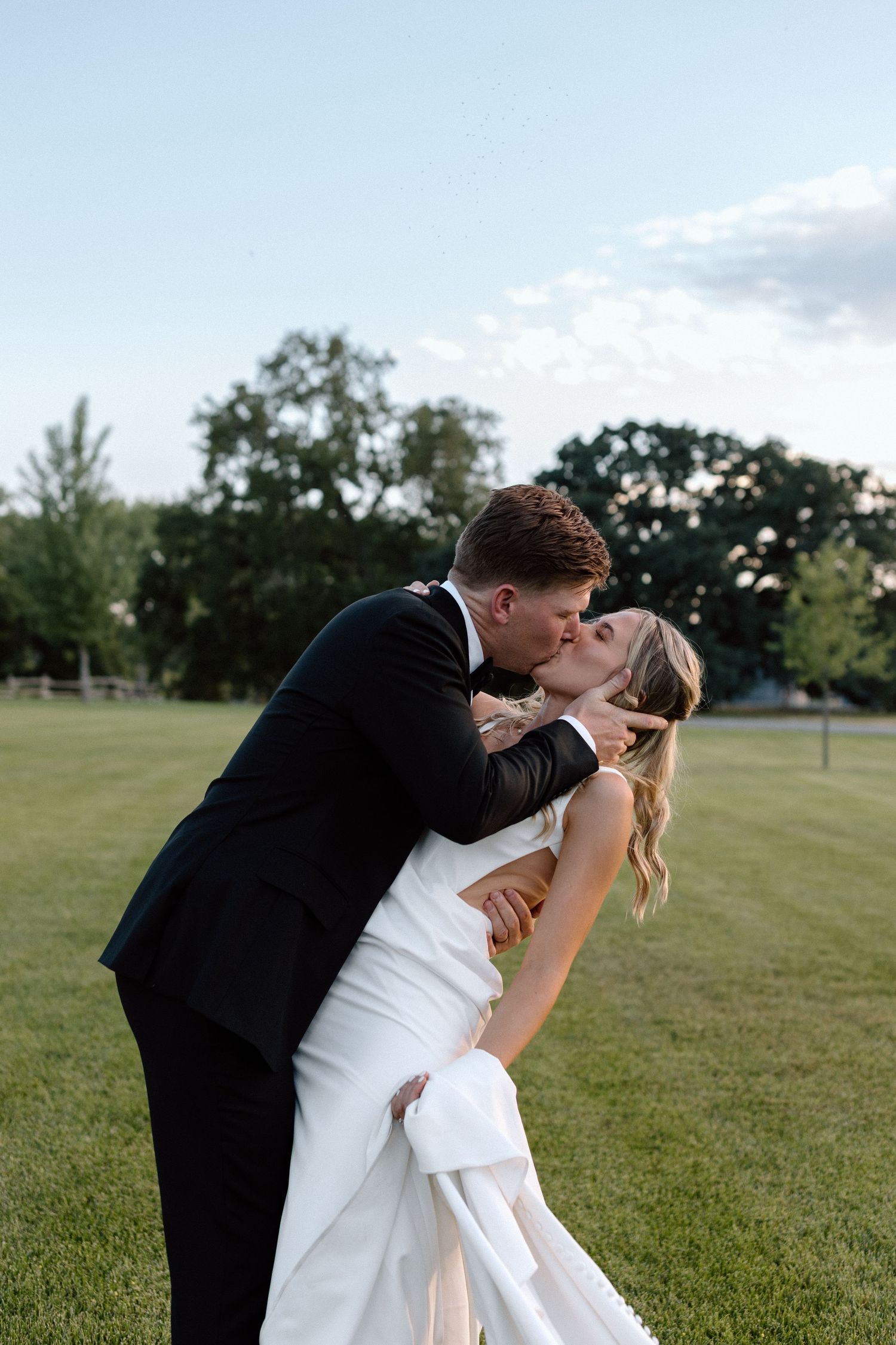 Couple on wedding day Cottonwood, California, captured by Makayla Miranda Photo.