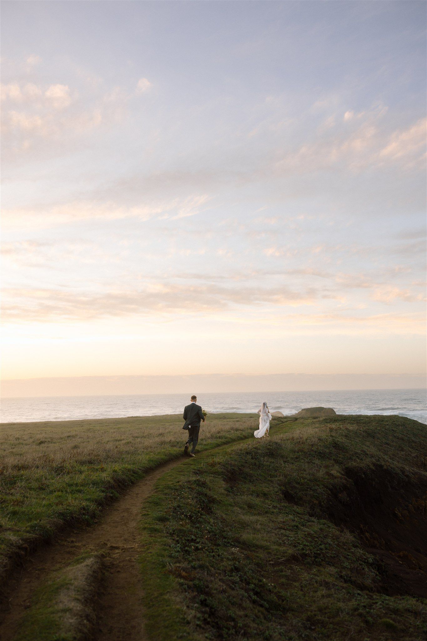 Wedding day golden hour portraits at Spring Ranch in Mendocino, California, captured by Makayla Miranda Photo