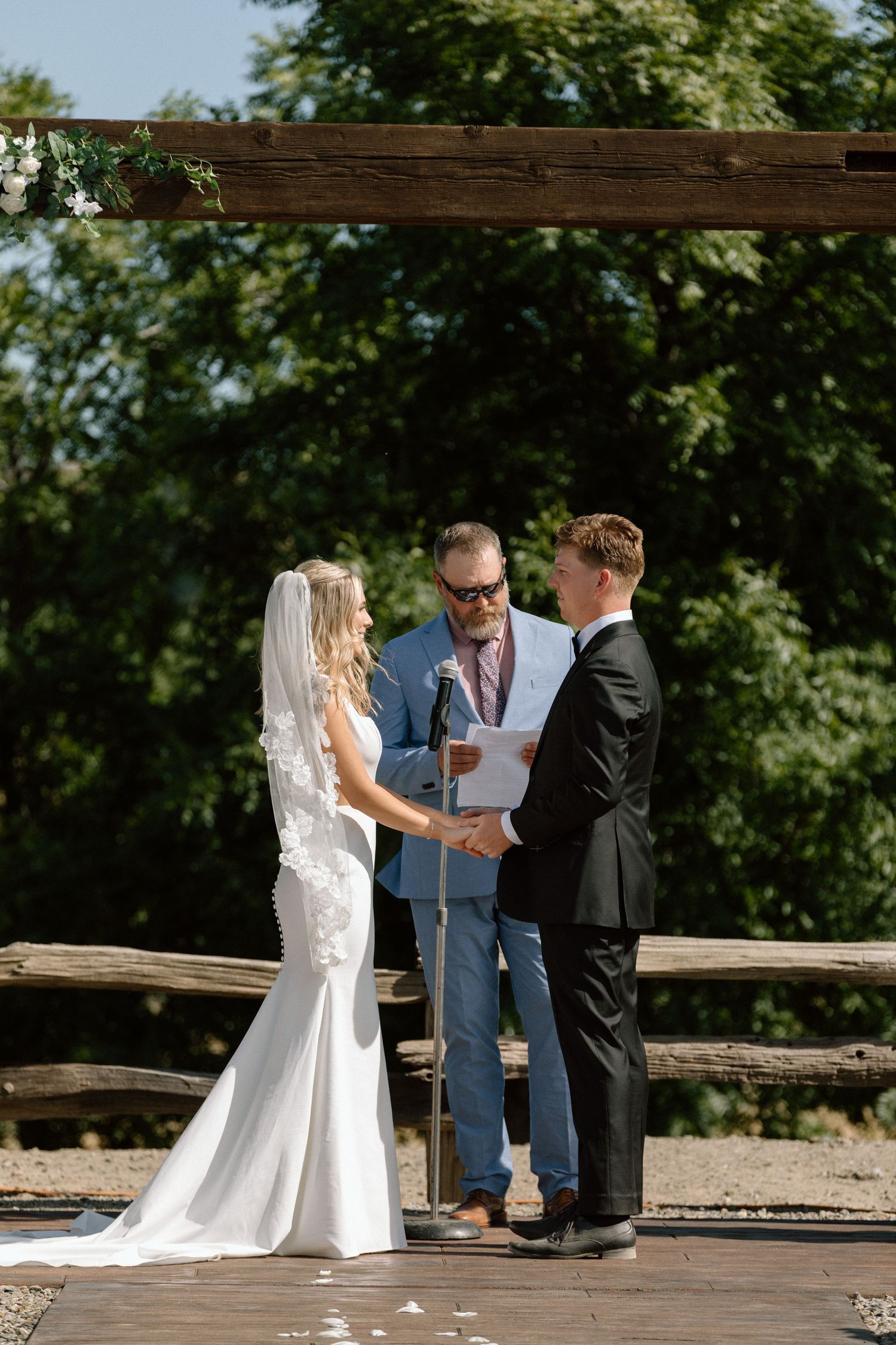 Couple on wedding day Cottonwood, California, captured by Makayla Miranda Photo.