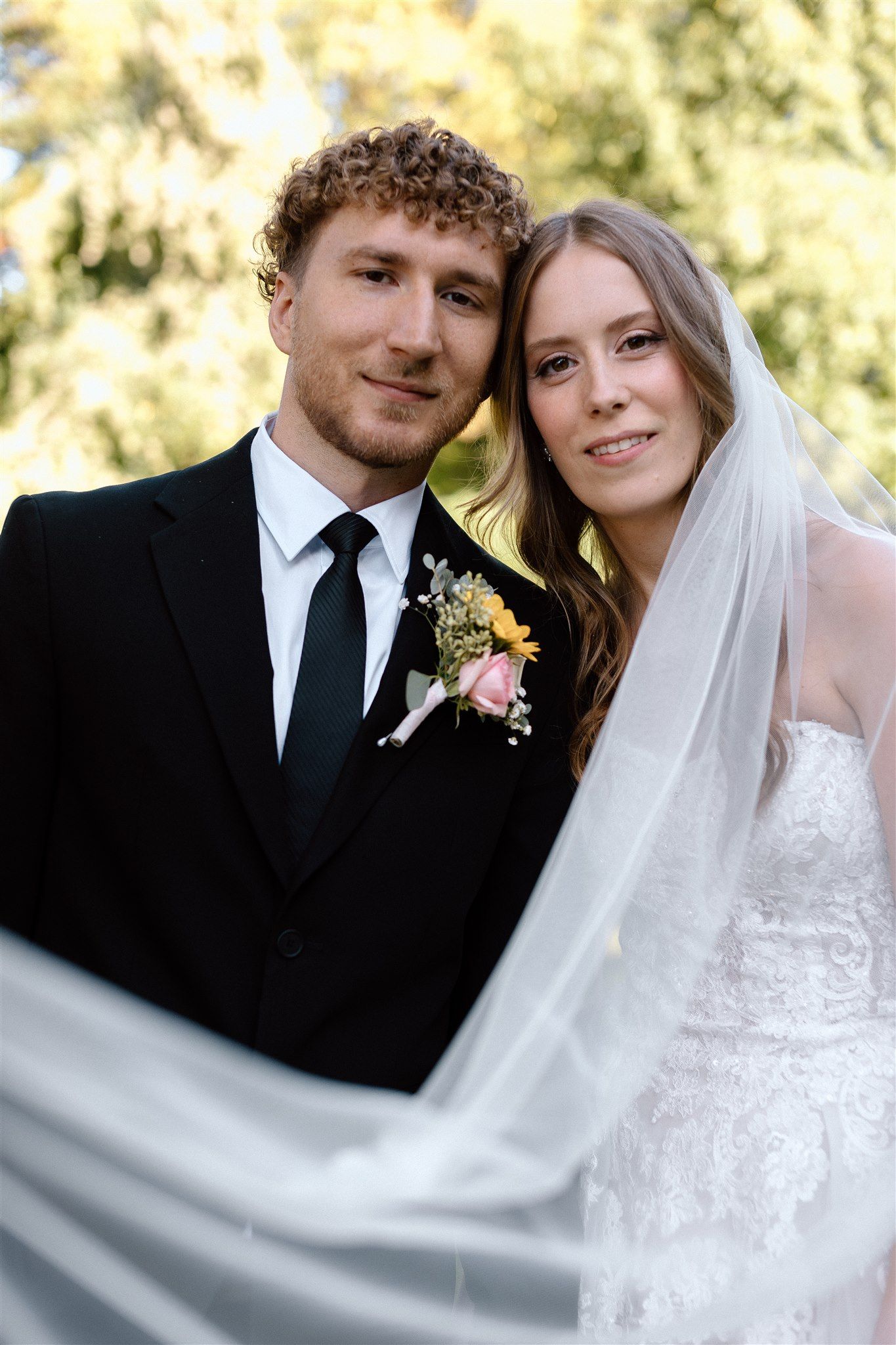 Couple on their wedding day in Portland, Oregon, captured by Makayla Miranda Photo