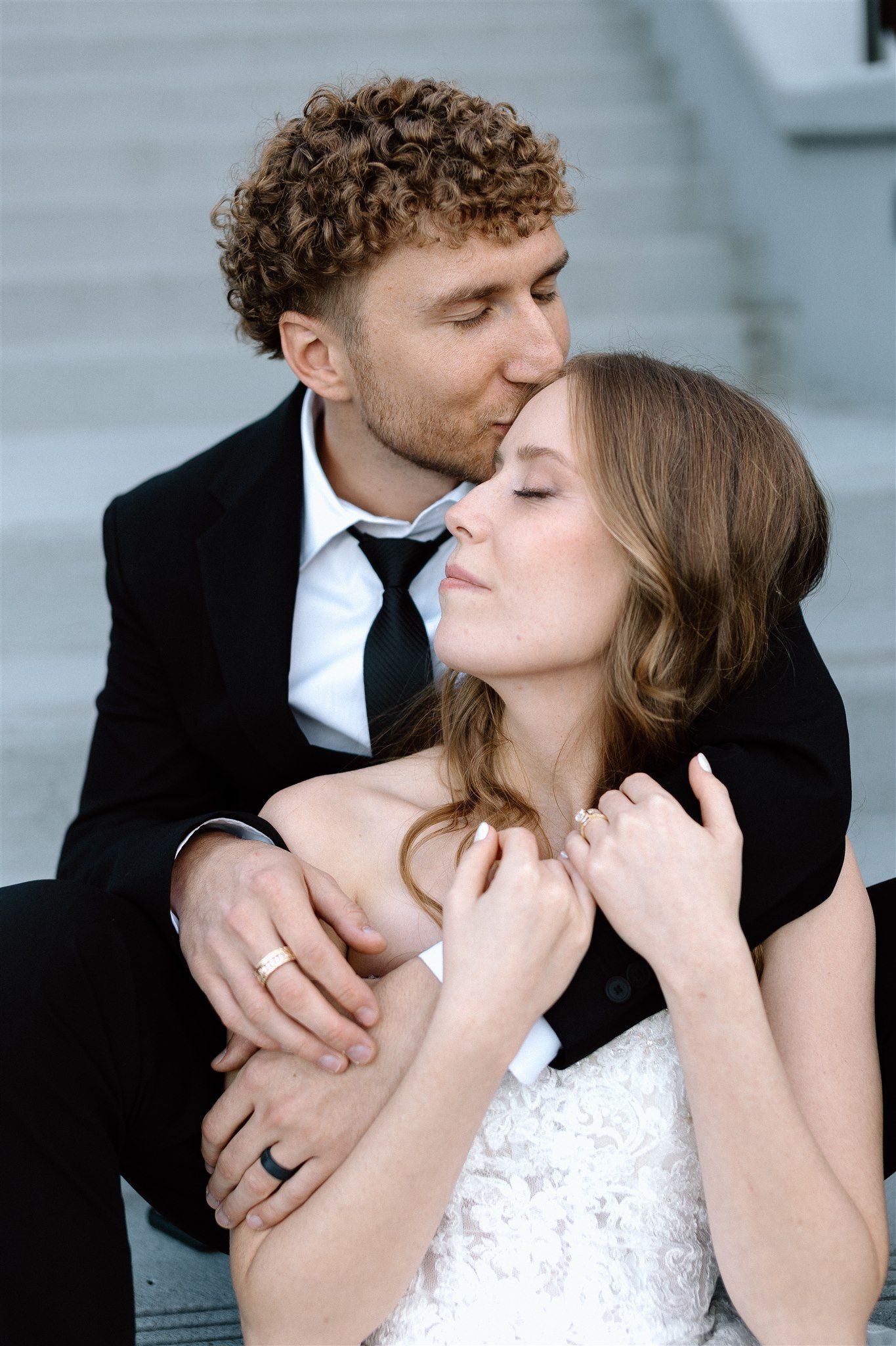 Couple on their wedding day in Portland, Oregon, captured by Makayla Miranda Photo