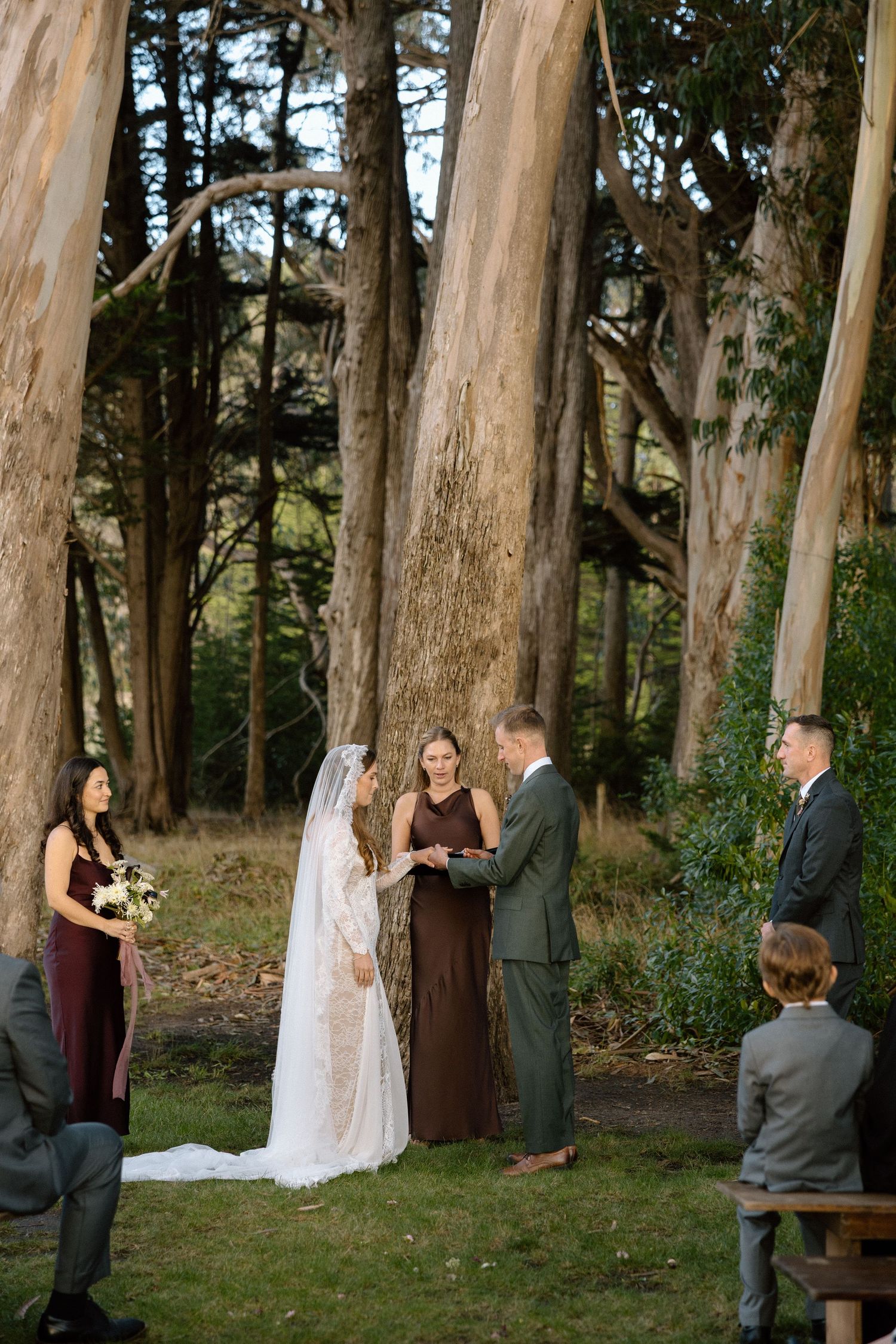 Wedding day ceremony at Spring Ranch in Mendocino, California, captured by Makayla Miranda Photo