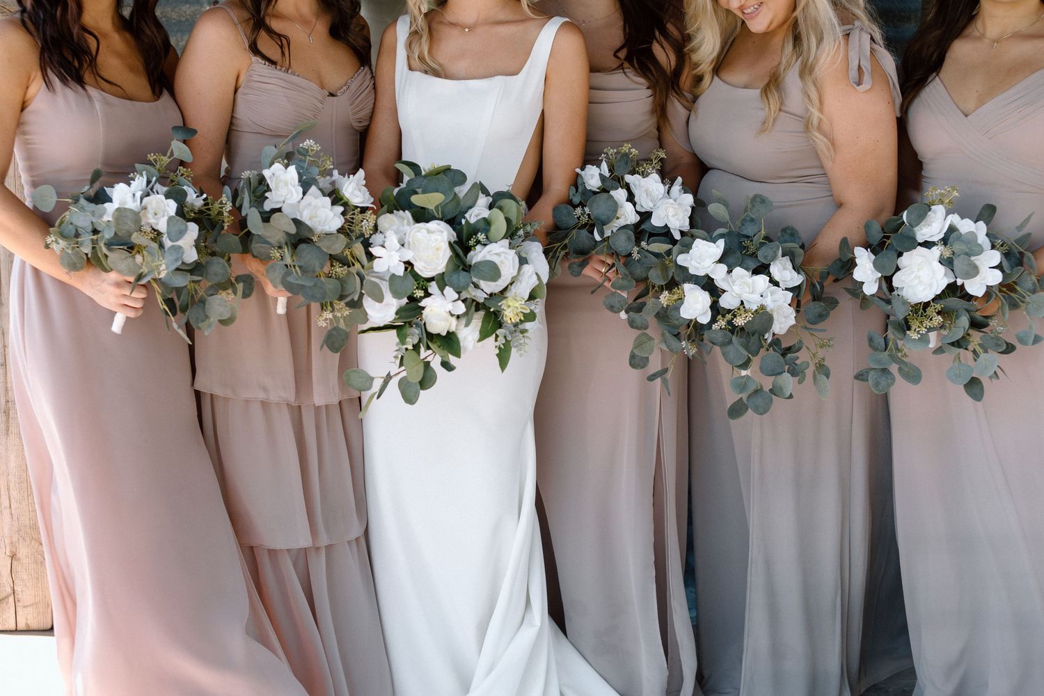 Bridal party on wedding day Cottonwood, California, captured by Makayla Miranda Photo.