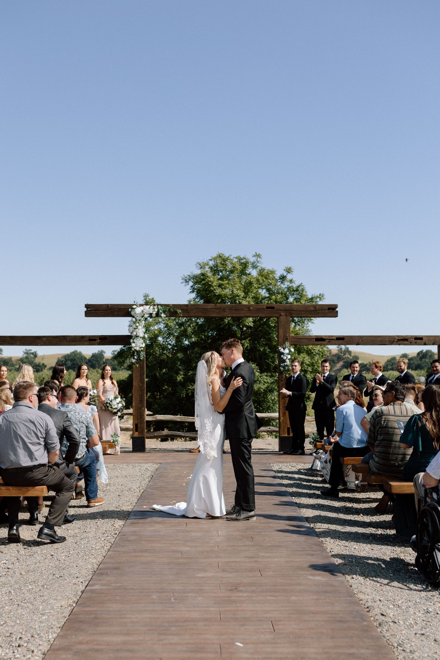Couple on wedding day Cottonwood, California, captured by Makayla Miranda Photo.