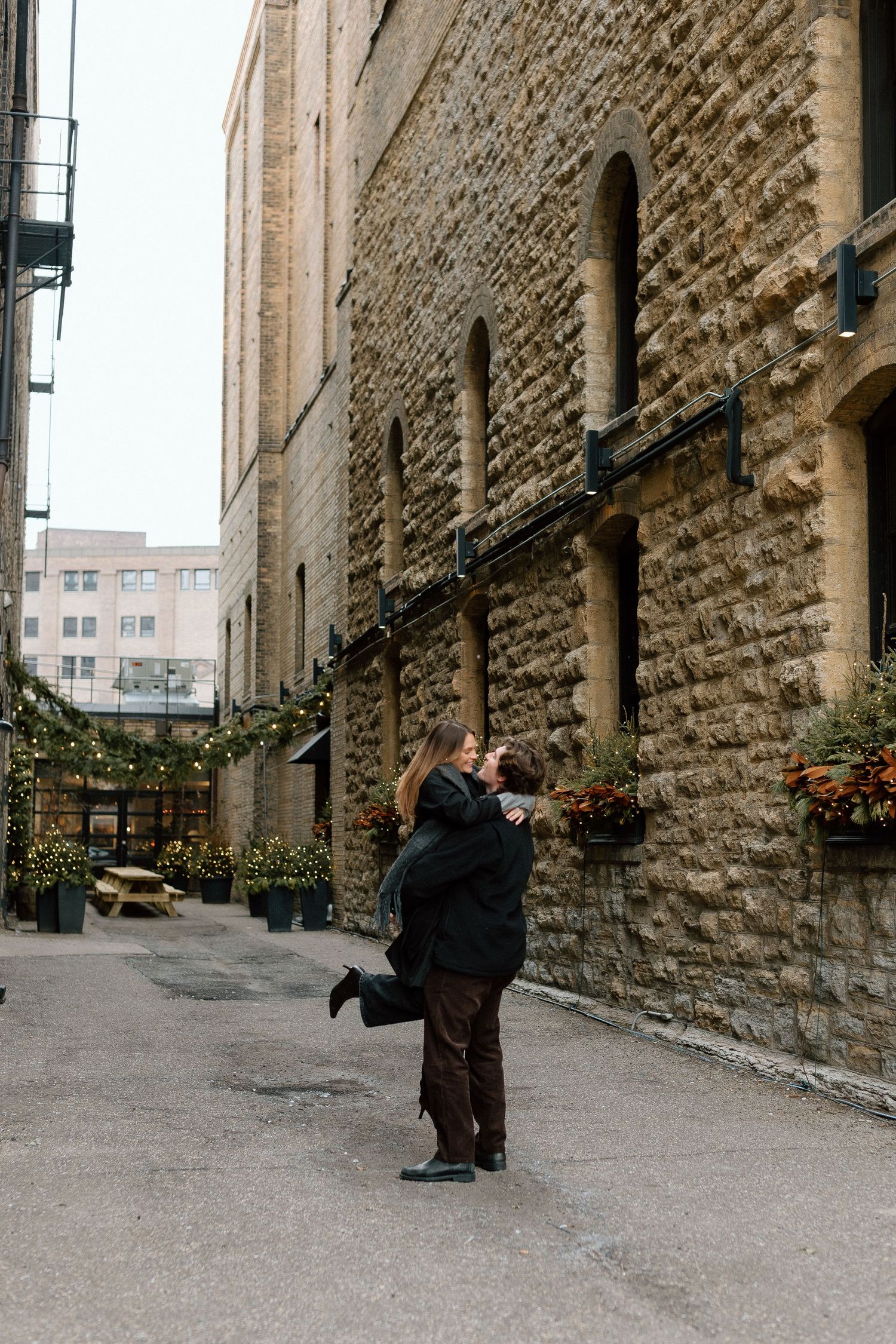 Couples session in North Loop Minneapolis, Minnesota. Captured by Makayla Miranda Photo.