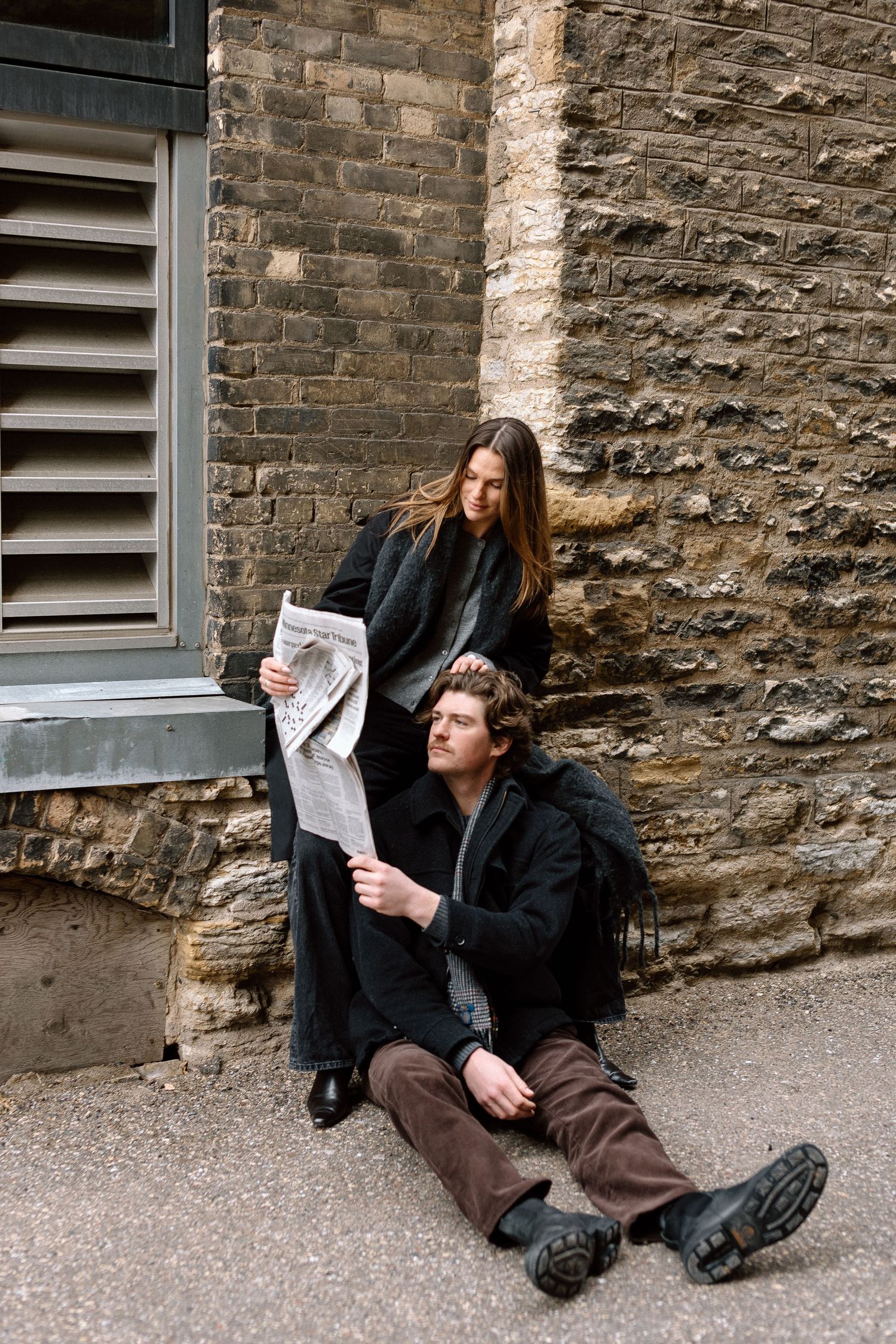 Couples session in North Loop Minneapolis, Minnesota. Captured by Makayla Miranda Photo.