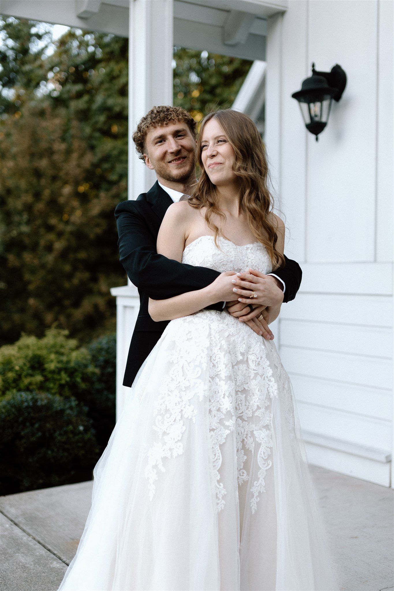 Couple on their wedding day in Portland, Oregon, captured by Makayla Miranda Photo