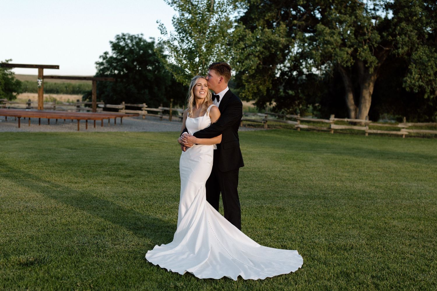 Couple on wedding day Cottonwood, California, captured by Makayla Miranda Photo.