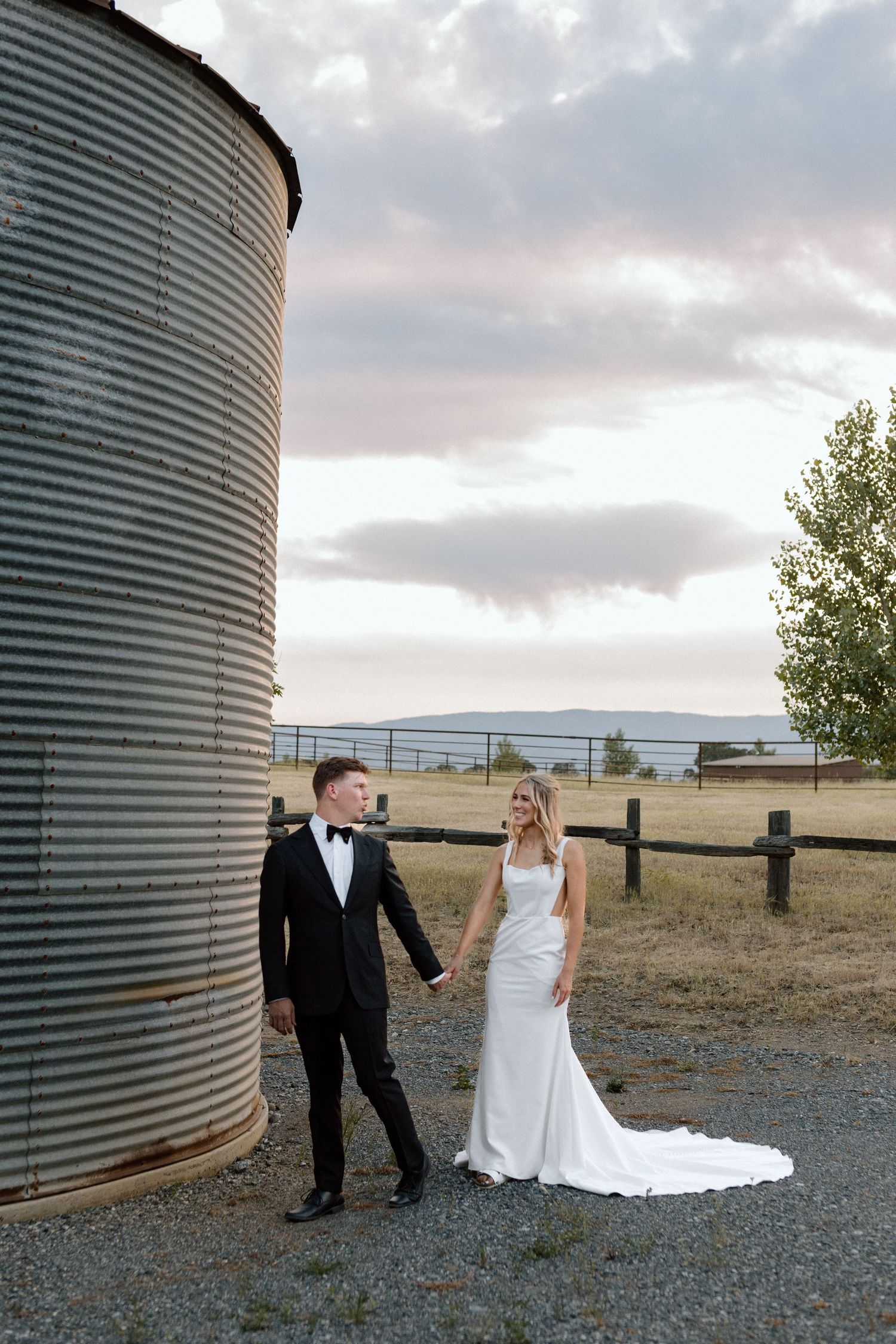 Couple on wedding day Cottonwood, California, captured by Makayla Miranda Photo.