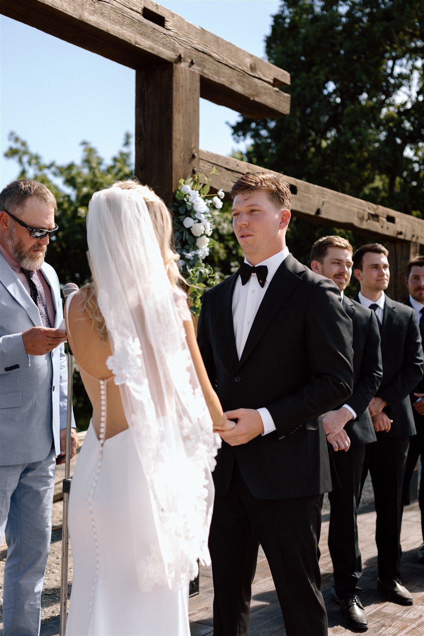 Couple on wedding day Cottonwood, California, captured by Makayla Miranda Photo.
