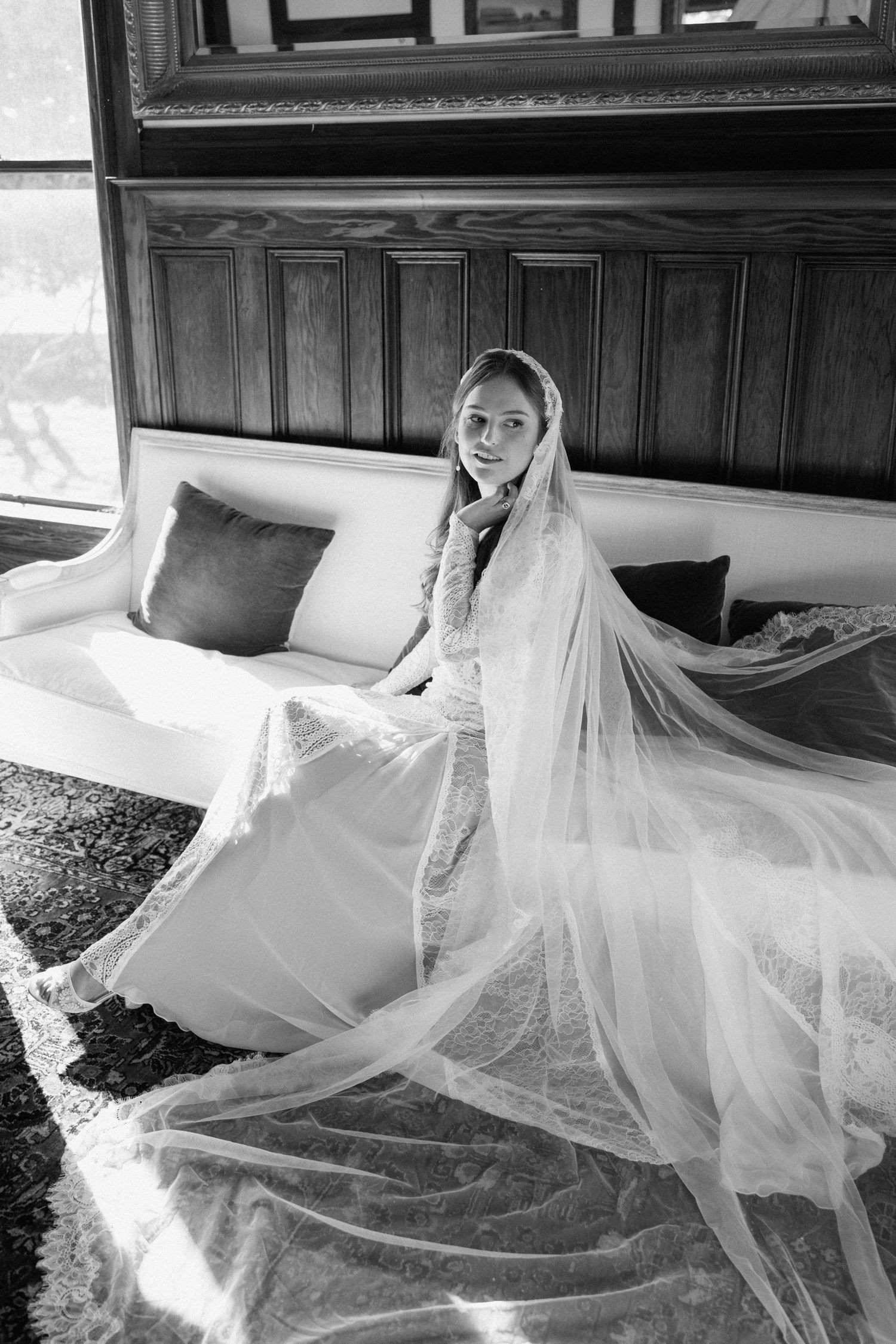 Bride on wedding day at Spring Ranch in Mendocino, California, captured by Makayla Miranda Photo