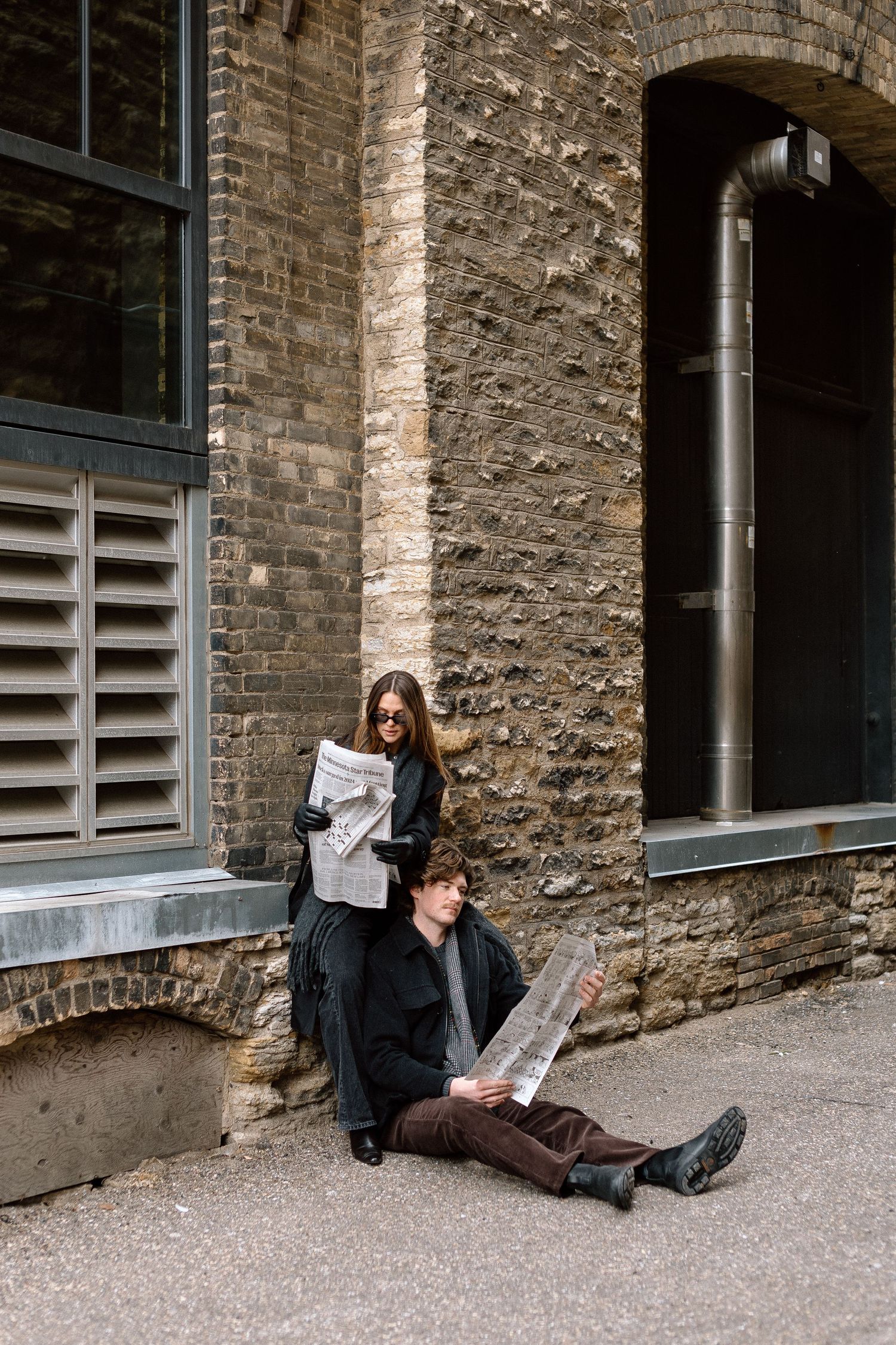 Couples session in North Loop Minneapolis, Minnesota. Captured by Makayla Miranda Photo.