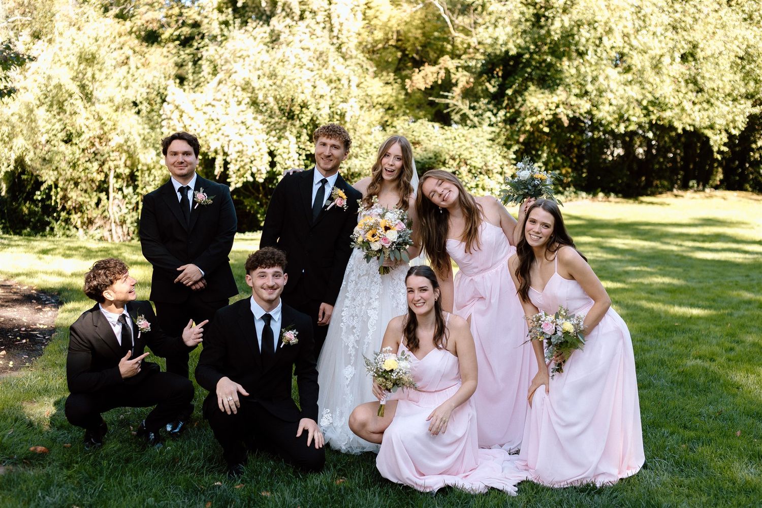 Bridal party on wedding day in Portland, Oregon, captured by Makayla Miranda Photo