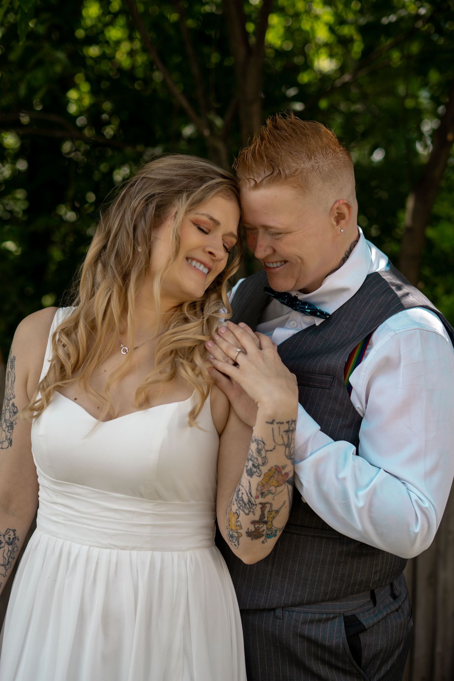 Micro Wedding Elopement Millbury Central MA Massachusetts Same Sex LGBT LGBTQA+ Two Brides Backyard