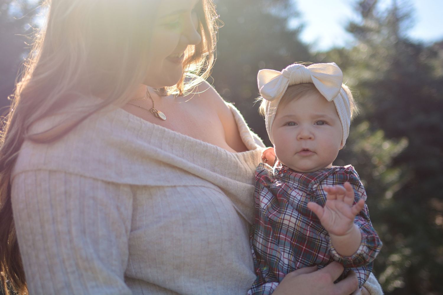 family holiday mini session. photography Christmas card session at Christmas tree farm in Central Massachusetts