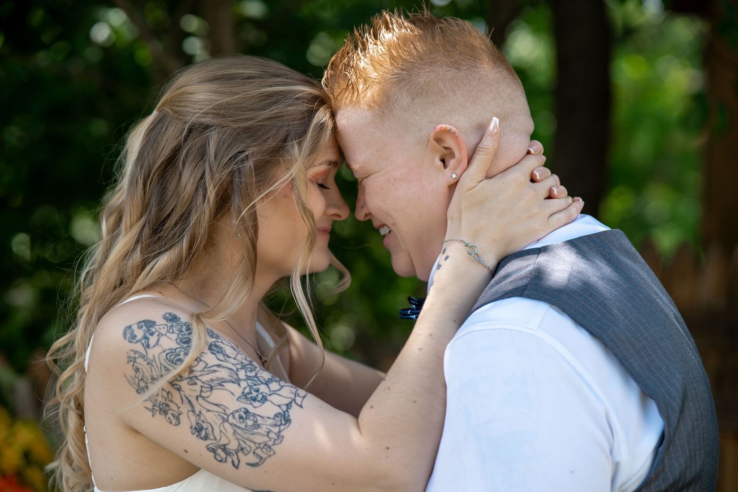 Micro Wedding Elopement Millbury Central MA Massachusetts Same Sex LGBT LGBTQA+ Two Brides Backyard