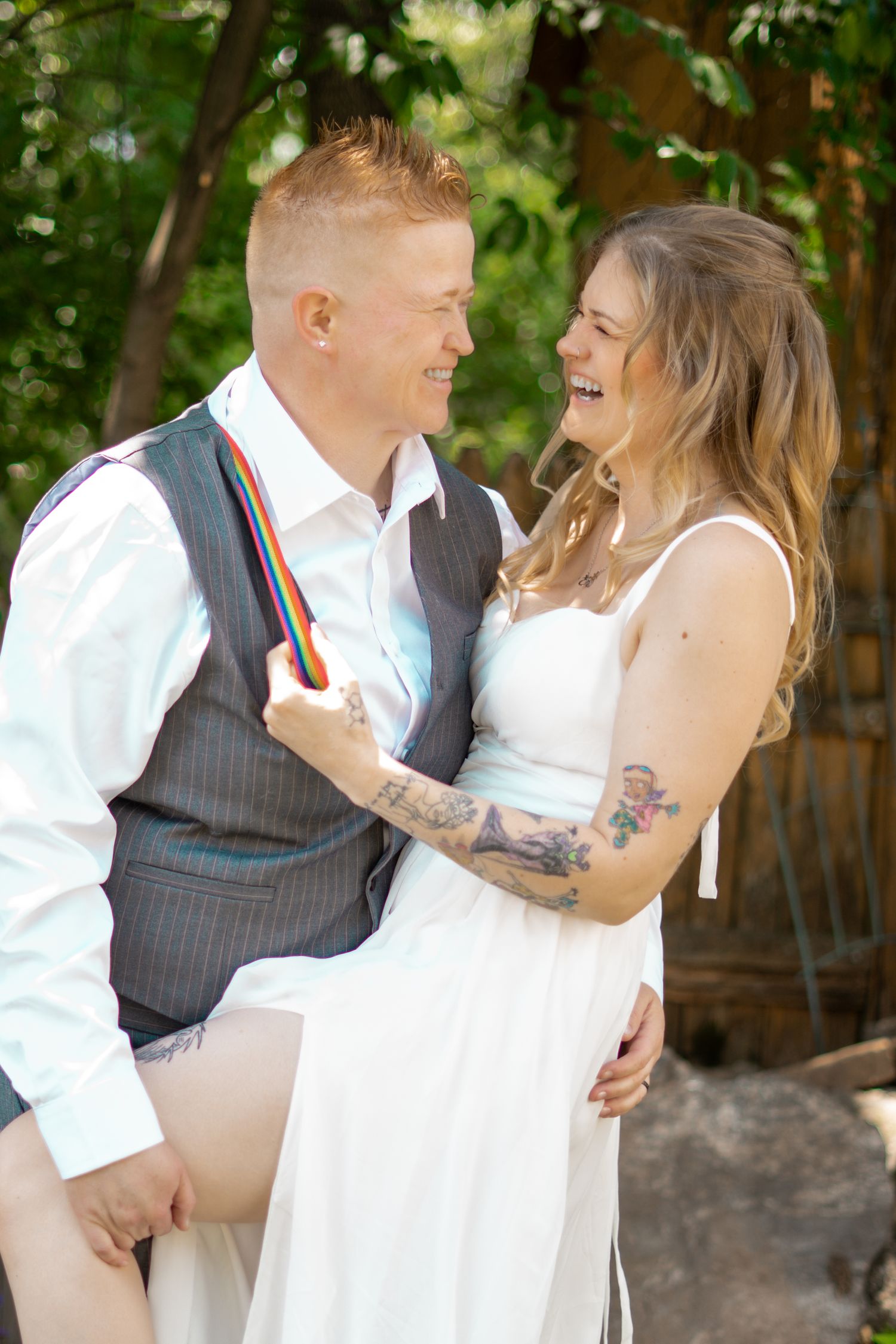 Micro Wedding Elopement Millbury Central MA Massachusetts Same Sex LGBT LGBTQA+ Two Brides Backyard