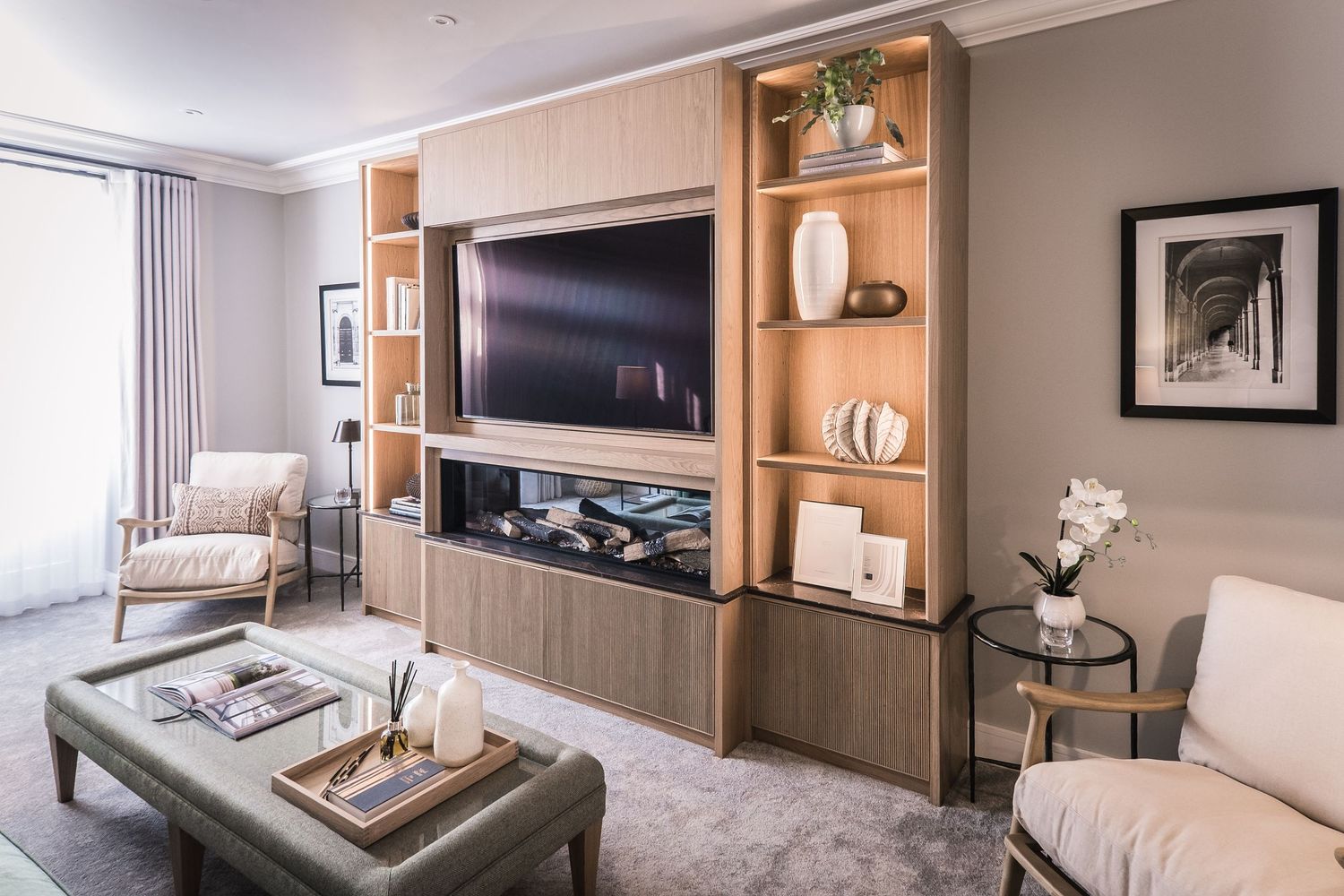 Interior photograph of stylish private home in Leeds, showcasing natural light and contemporary design