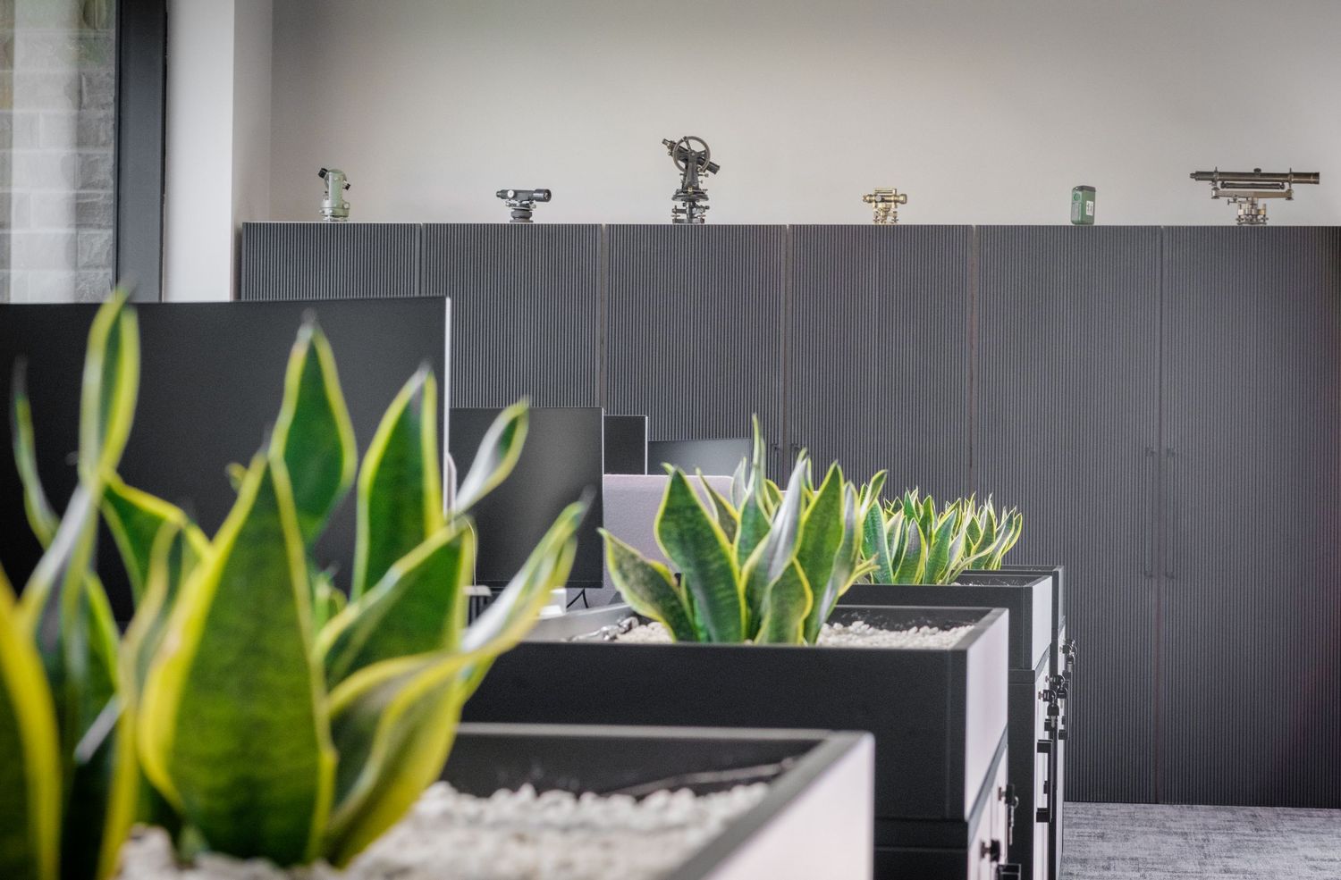 Interior photograph of stylish office space in Leeds, showcasing the designer finishes and furnishings