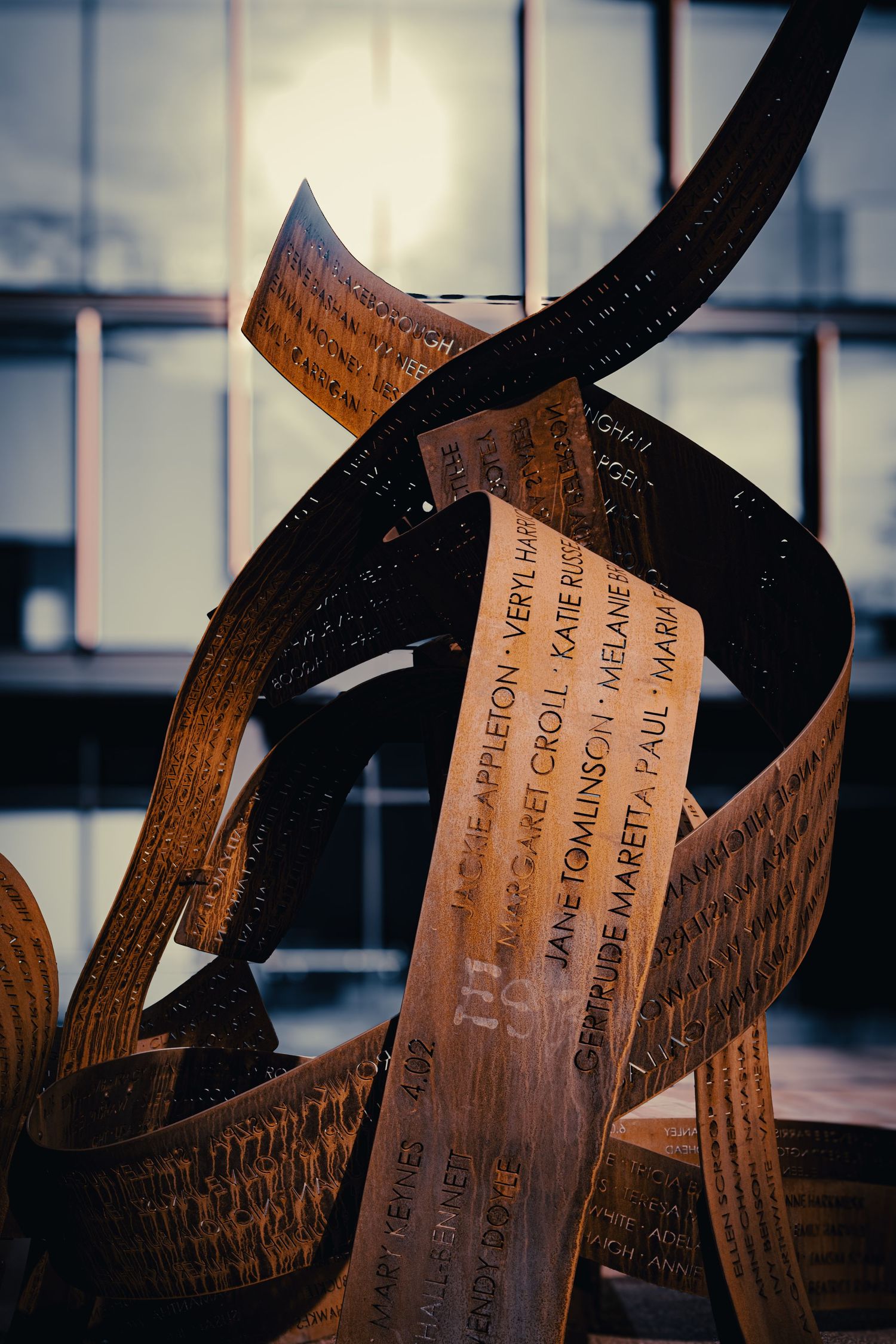 The Ribbon Sculpture in Leeds photgraphed by Simon Robertson Photography