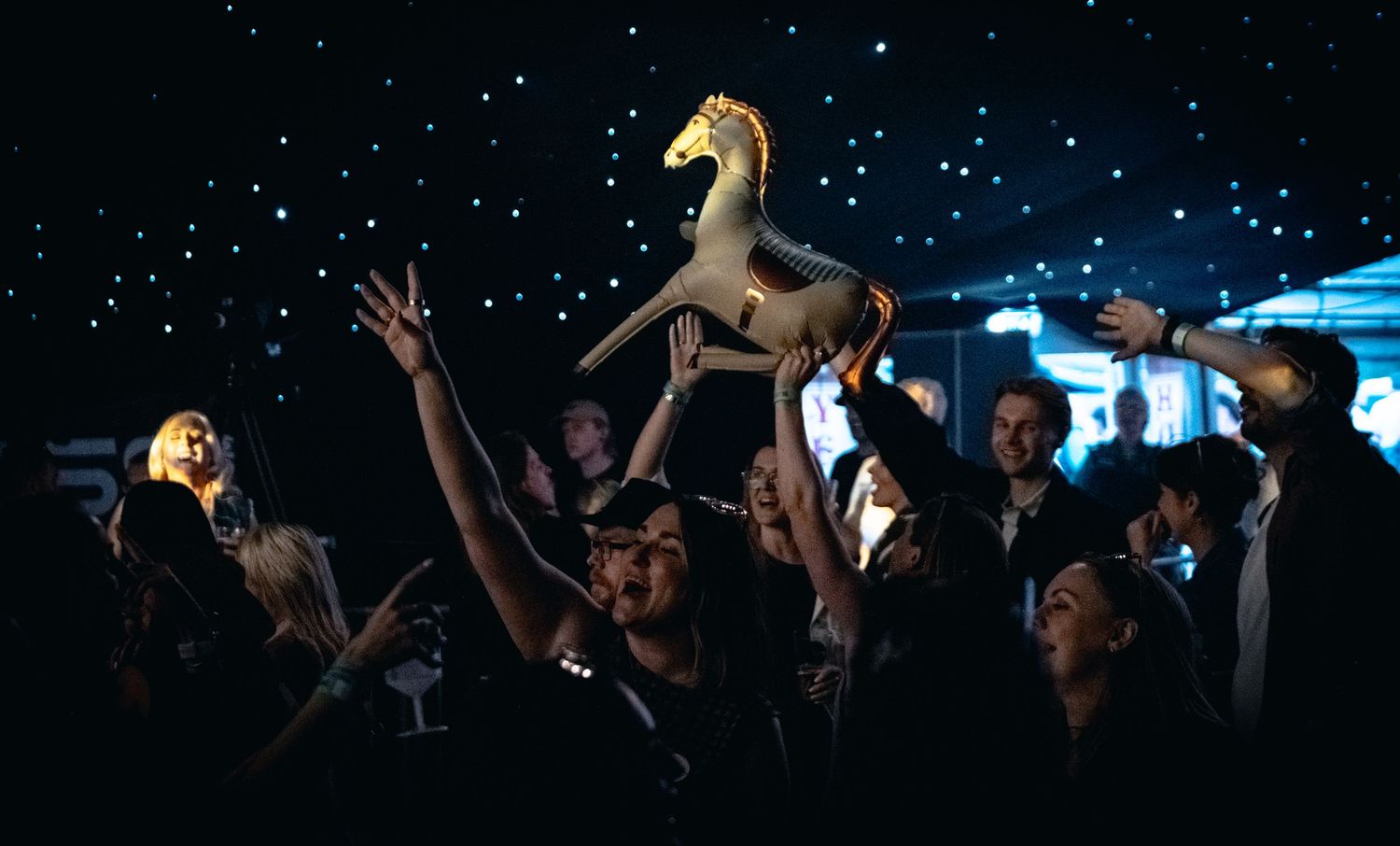 Event photograph capturing enthusiastic guests appreciating the band at The Wetherby Beer Fest 2026