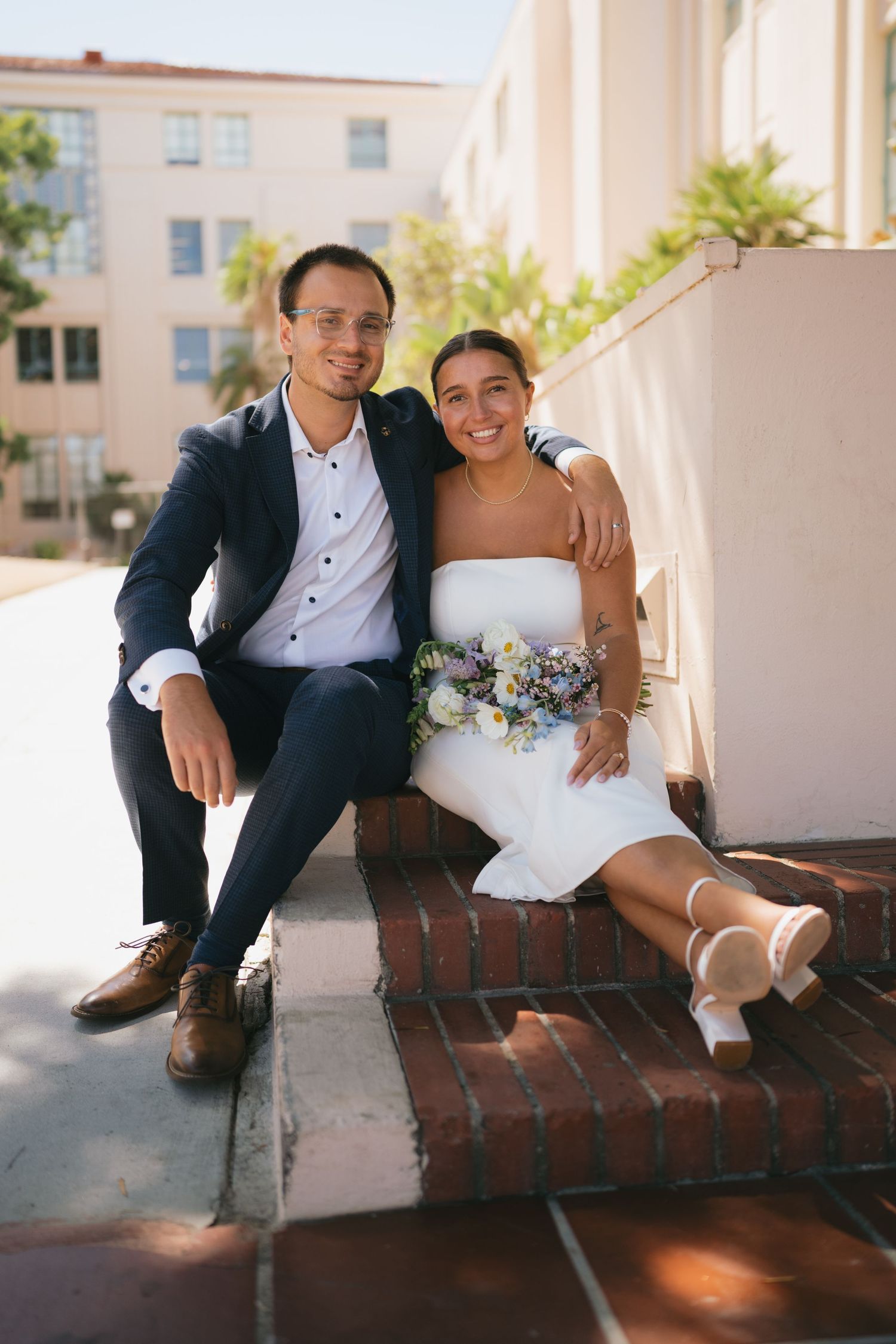 san diego wedding photographer san diego courthouse elopement intimate courthouse wedding ceremony couple portraits downtown san diego