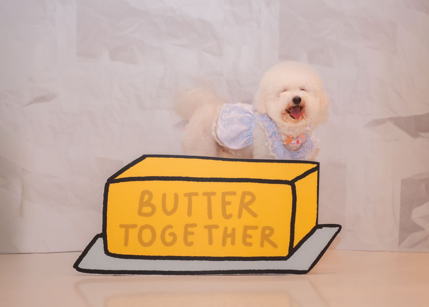 Cartoon illustration of a yellow butter stick with text overlay.