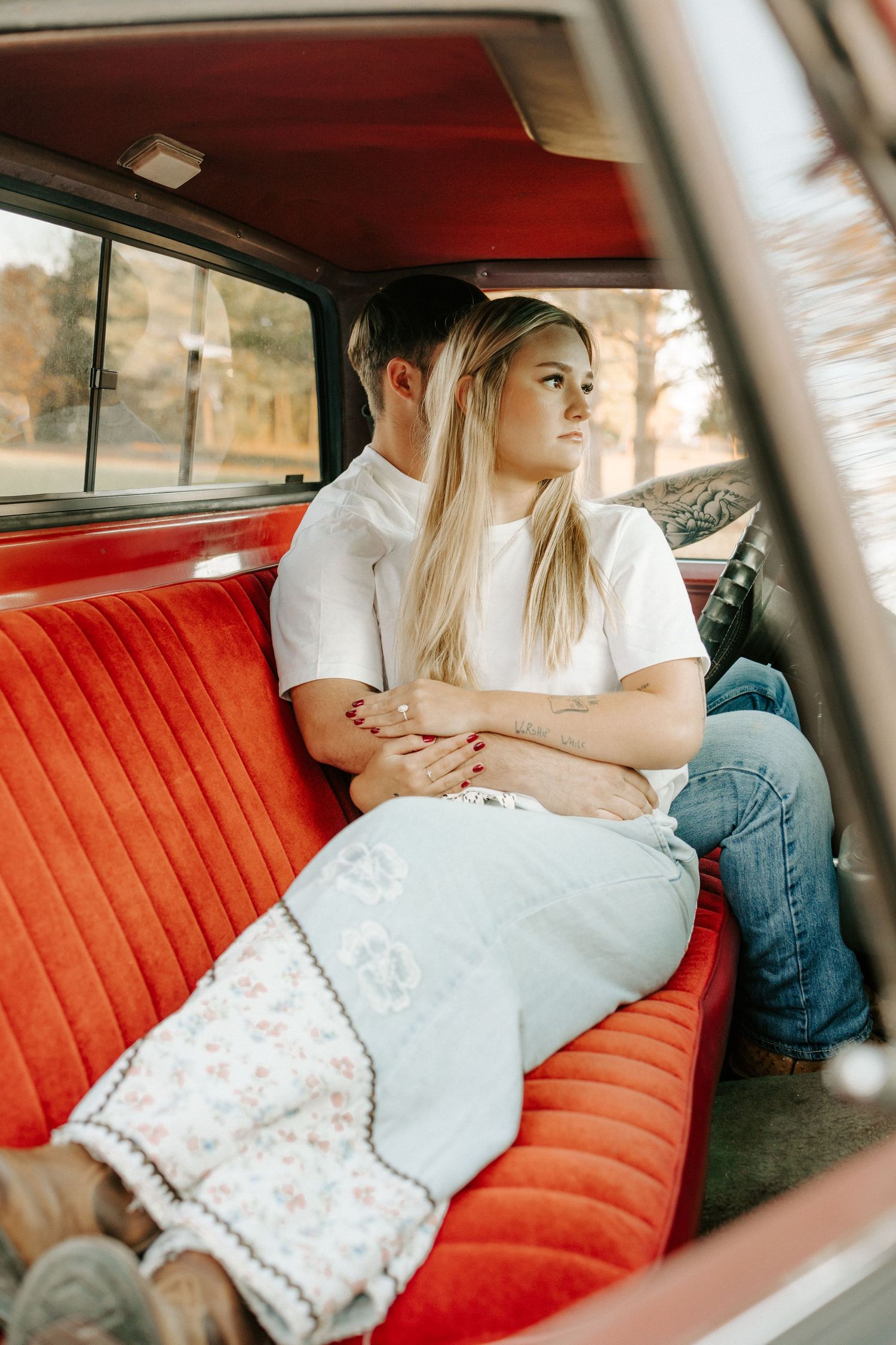 Middle Tennessee farm and truck couple's engagement photography