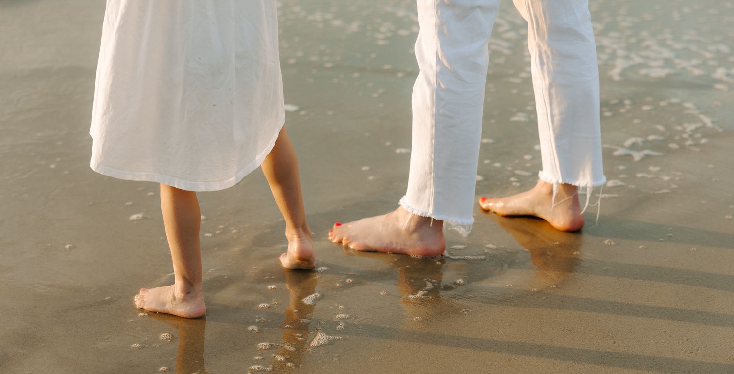 Family photography session at Hilton Head Island beach during sunrise