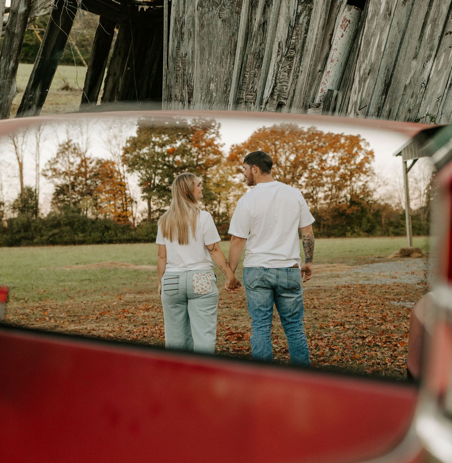 Middle Tennessee farm and truck couple's engagement photography