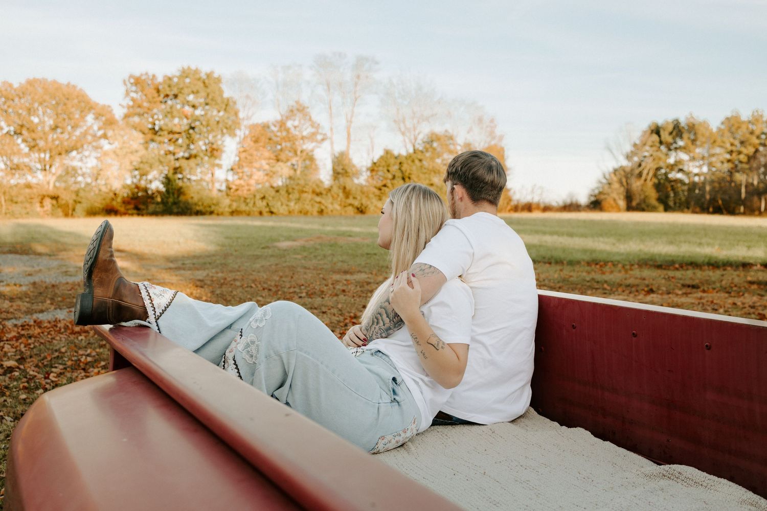 Middle Tennessee farm and truck couple's engagement photography