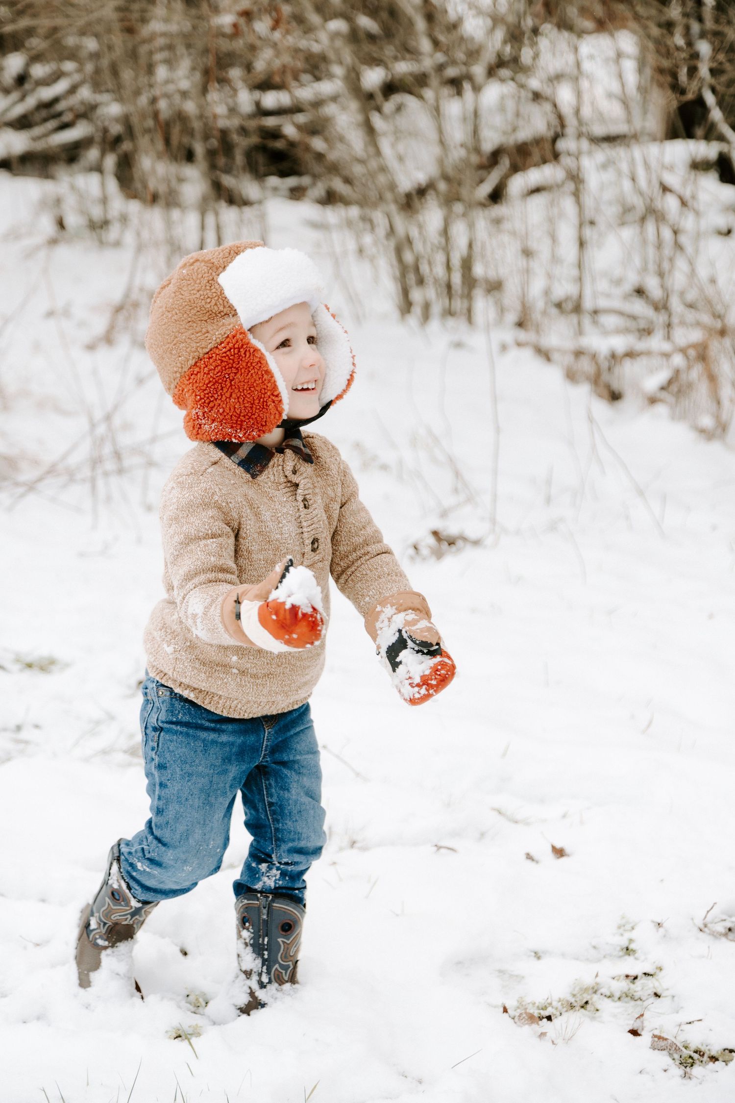 Middle Tennessee snowy family photography