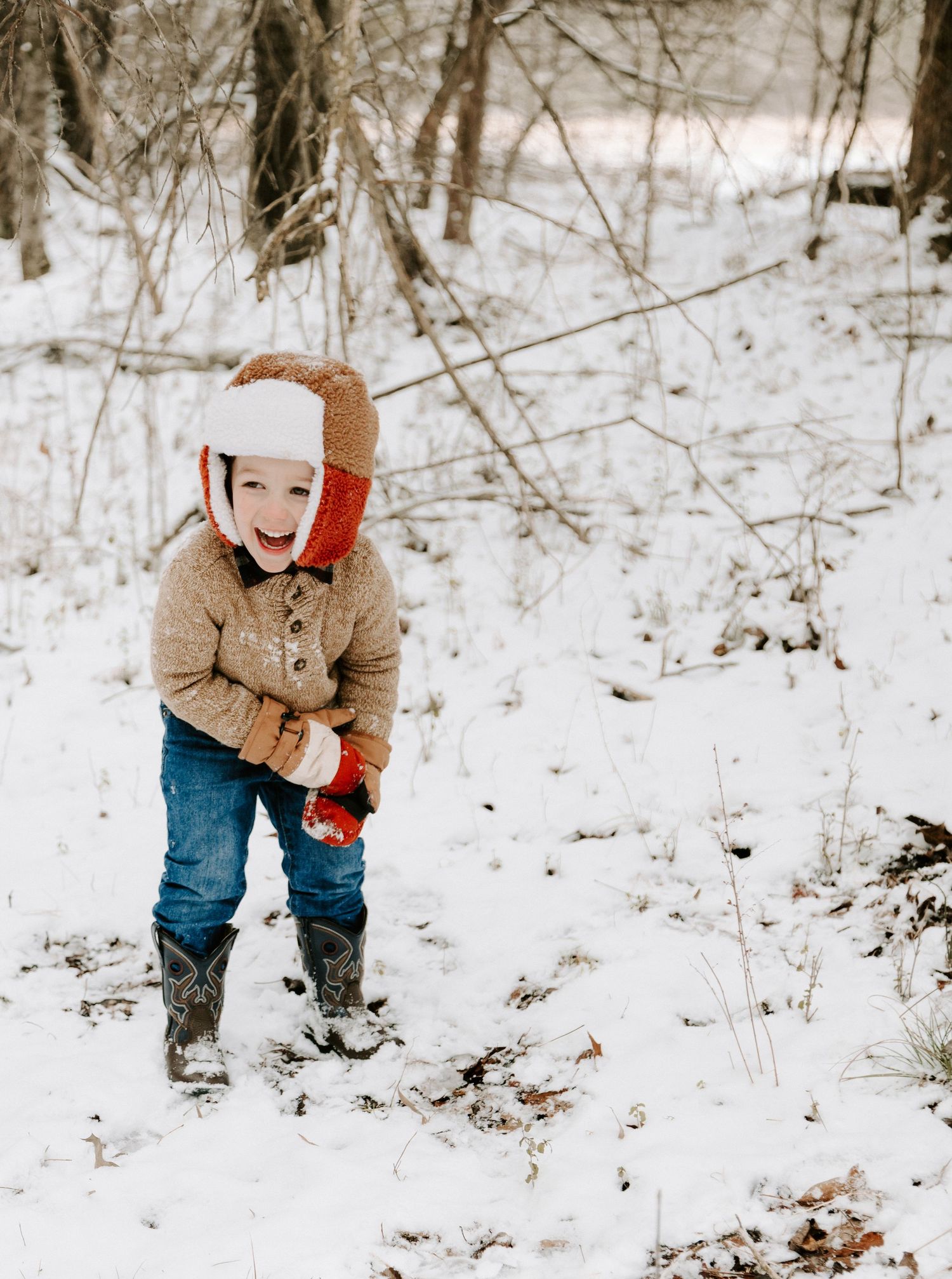 Middle Tennessee snowy family photography
