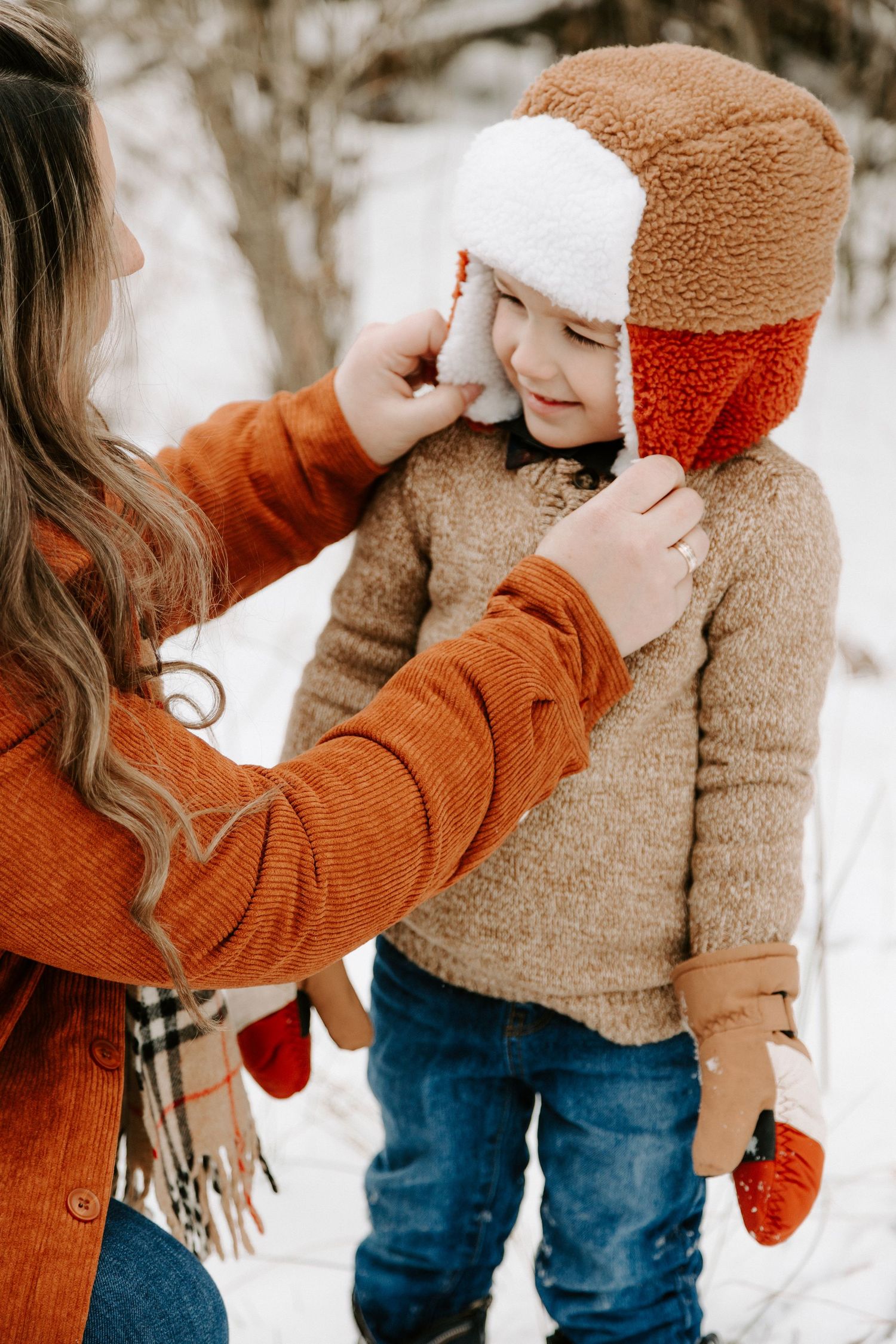 Middle Tennessee snowy family photography