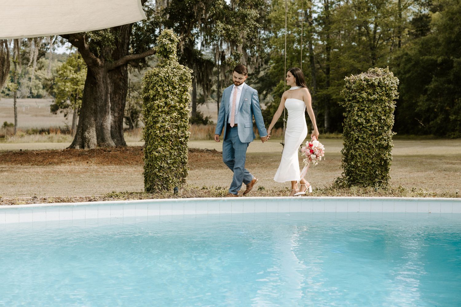 Charleston wedding/engagement/couple photos at Pine Creek Place