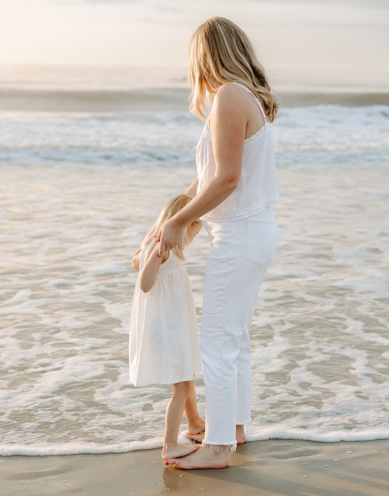 Family photography session at Hilton Head Island beach during sunrise