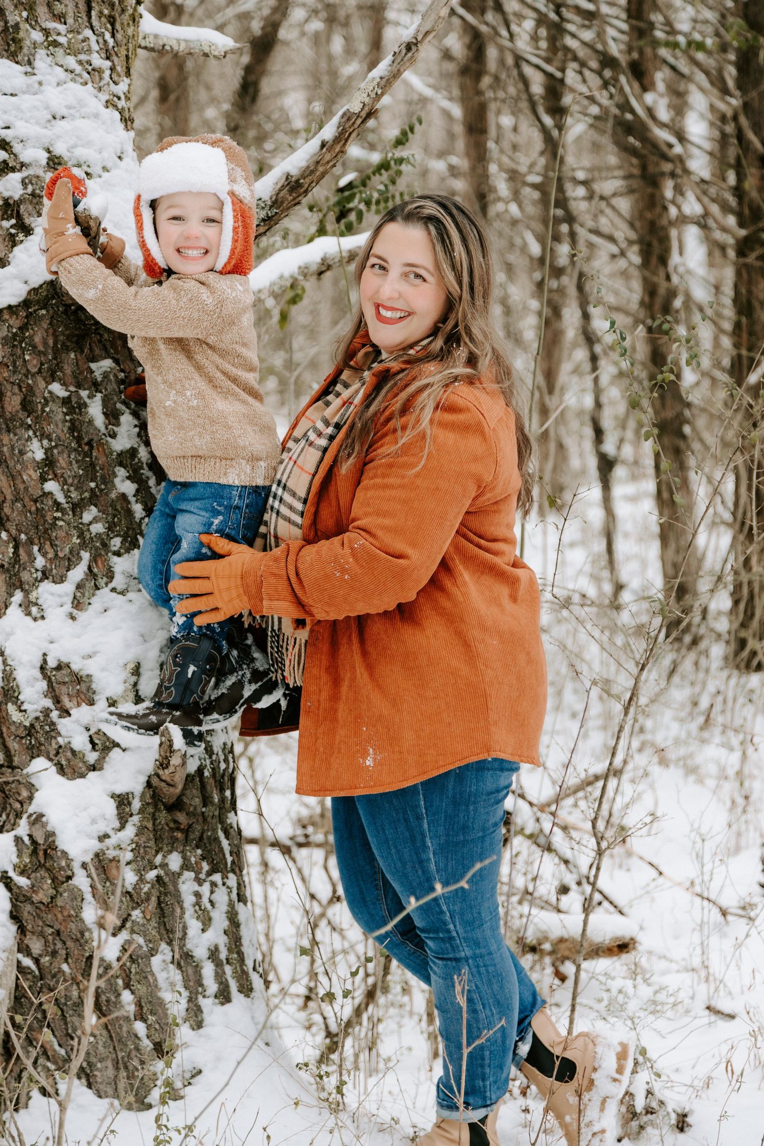 Middle Tennessee snowy family photography