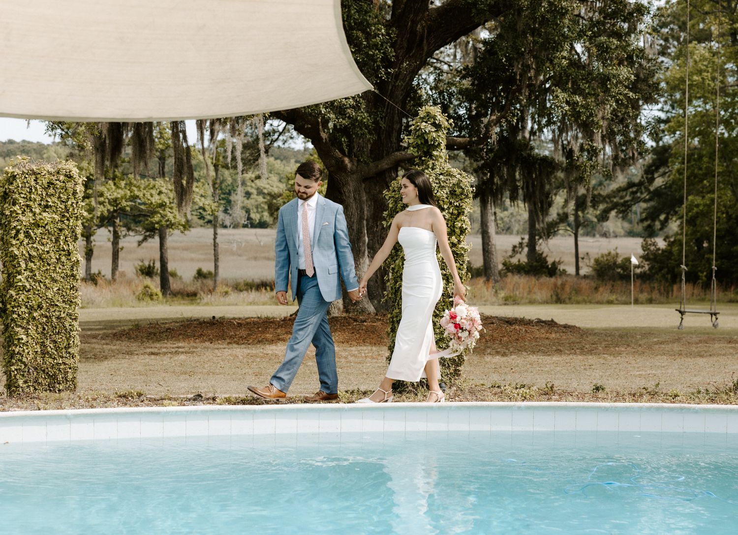 Charleston wedding/engagement/couple photos at Pine Creek Place