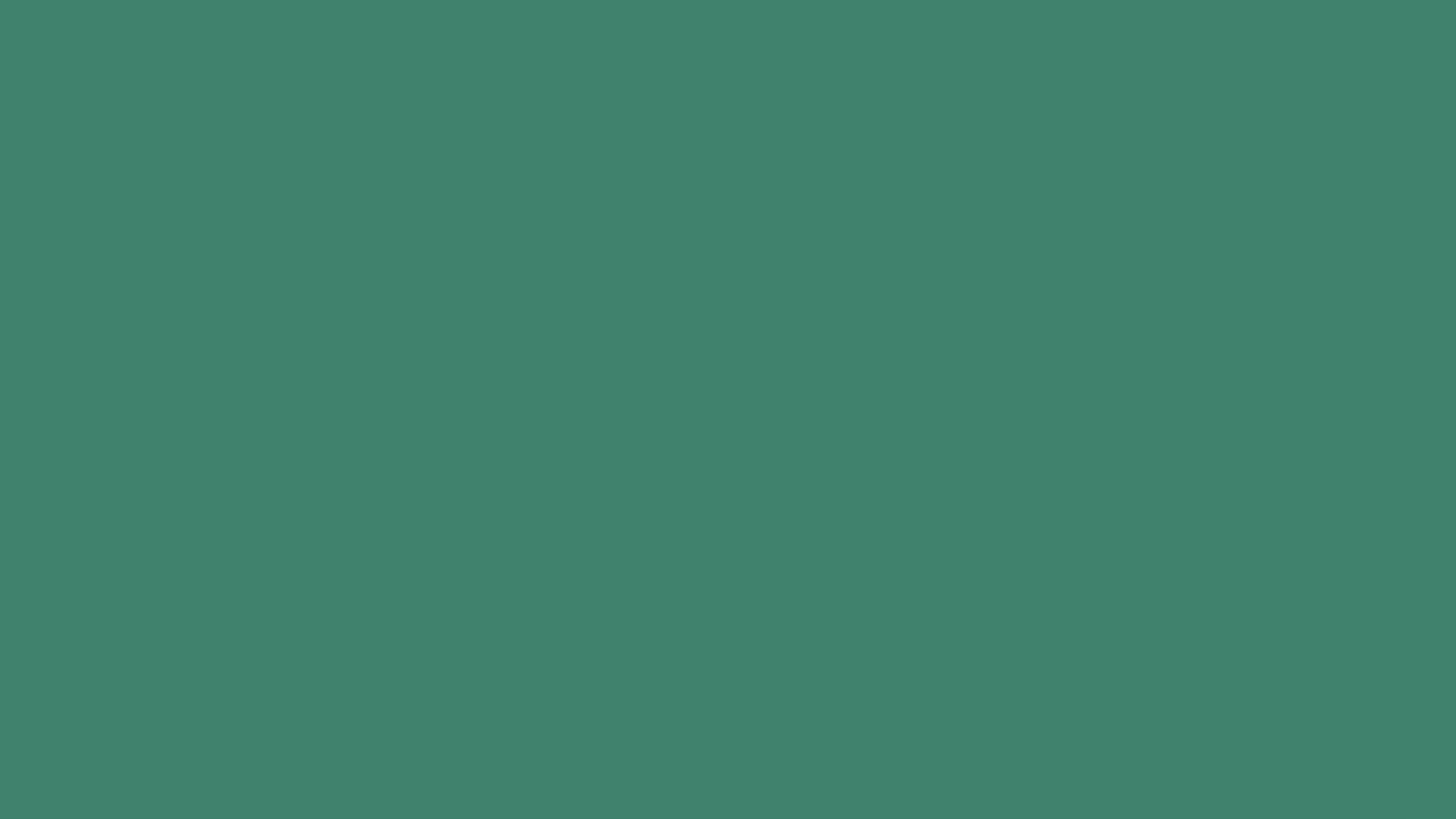solid green background; in the shade viridian to be exact.