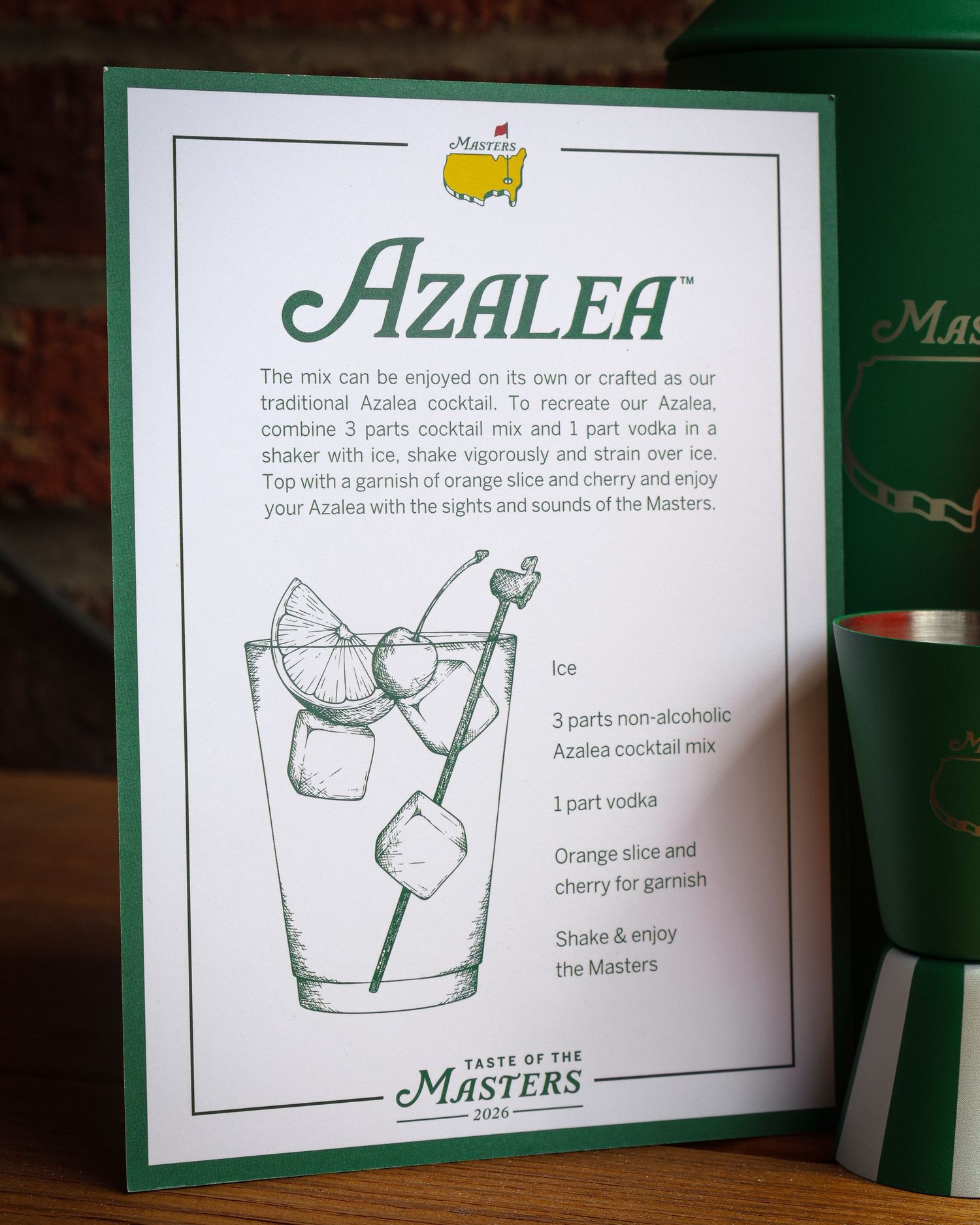 2026 Taste of the Masters azalea cocktail kit. Product photography by JLD Media.