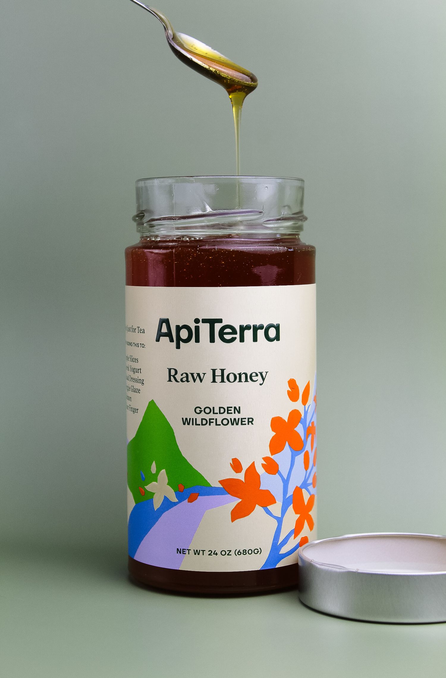 ApiTerra honey product photography by JLD Media.