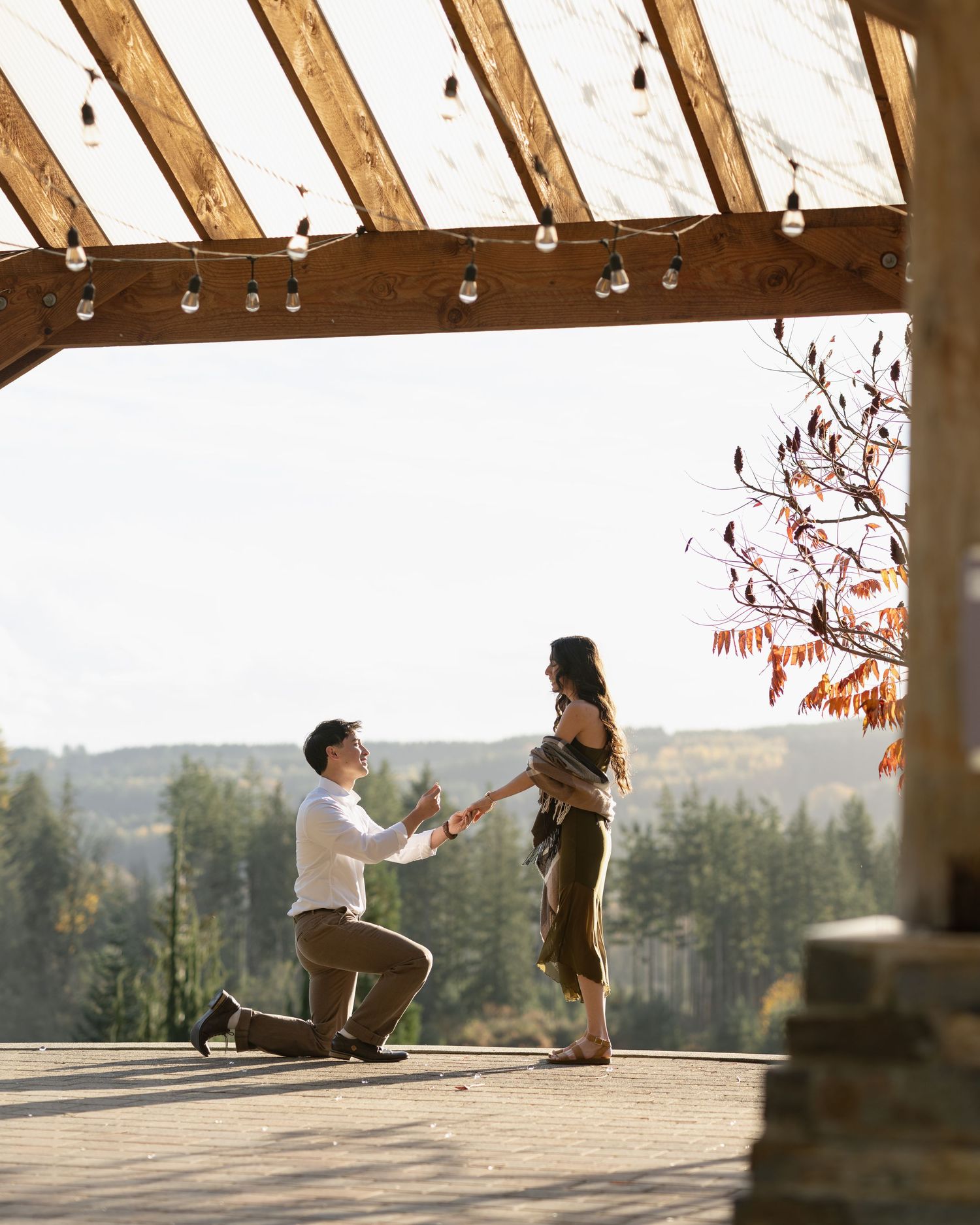 Dreamy engagement photos near Seattle, Washington in Mount Vernon, Washington during the fall.