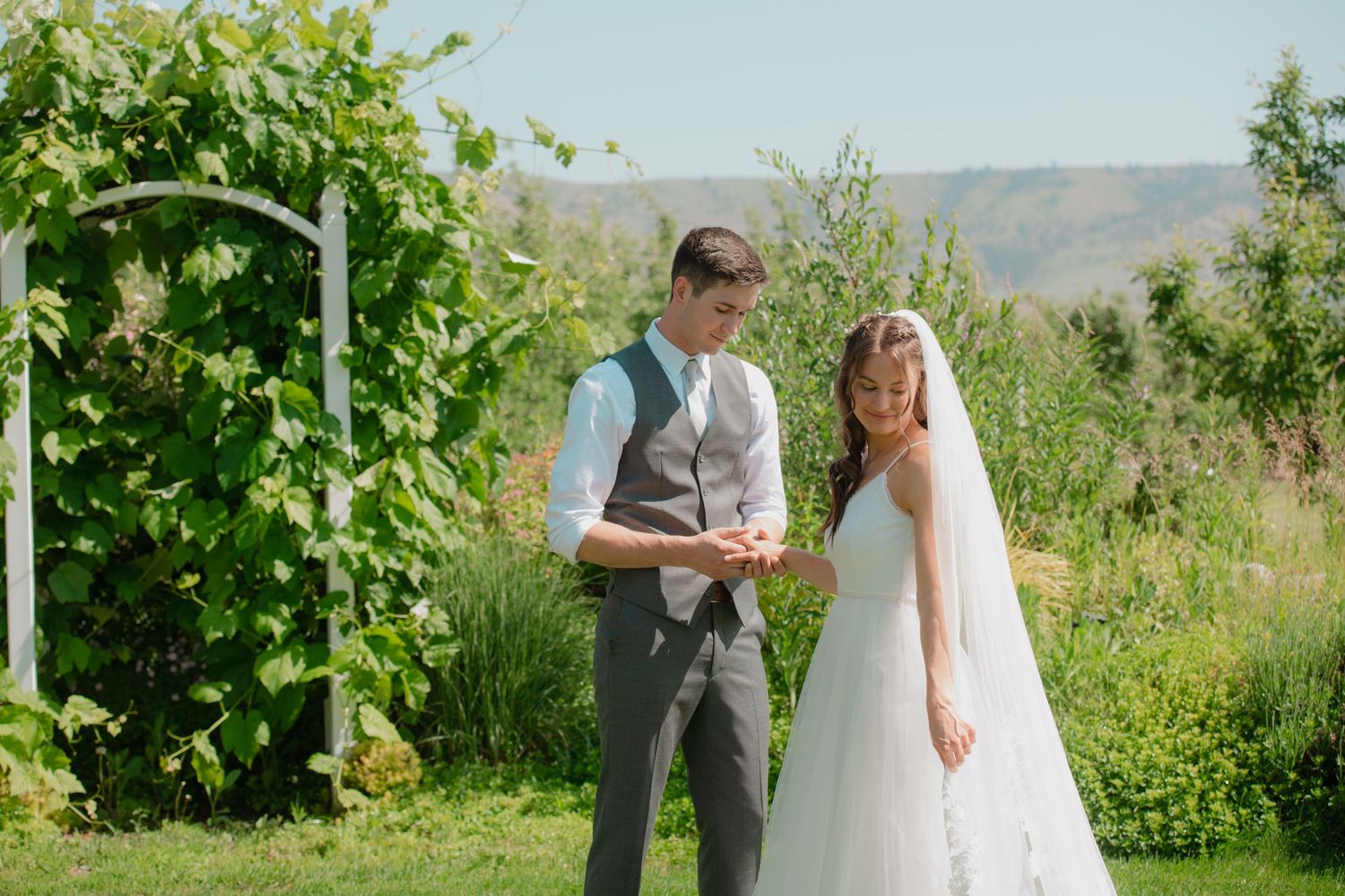 Classic wedding photography in Lake Chelan, Washington at Shadow Mountain Events during a beautiful summer day.