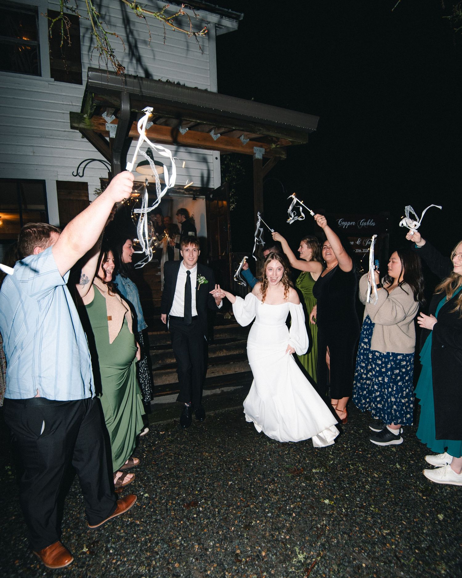 Classic, vibey wedding photography in Washington of the Pacific Northwest at Copper Gables barn during a magical winter day.