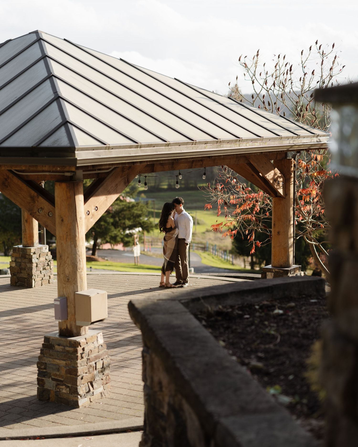Dreamy engagement photos near Seattle, Washington in Mount Vernon, Washington during the fall.