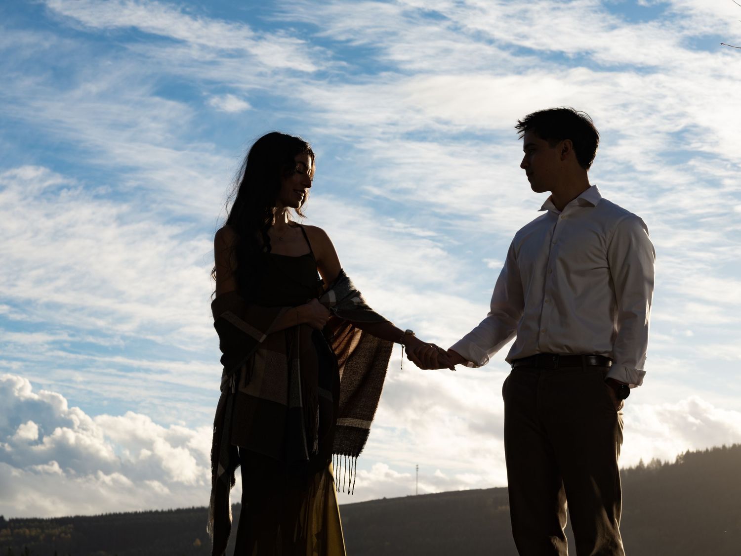 Dreamy engagement photos near Seattle, Washington in Mount Vernon, Washington during the fall.
