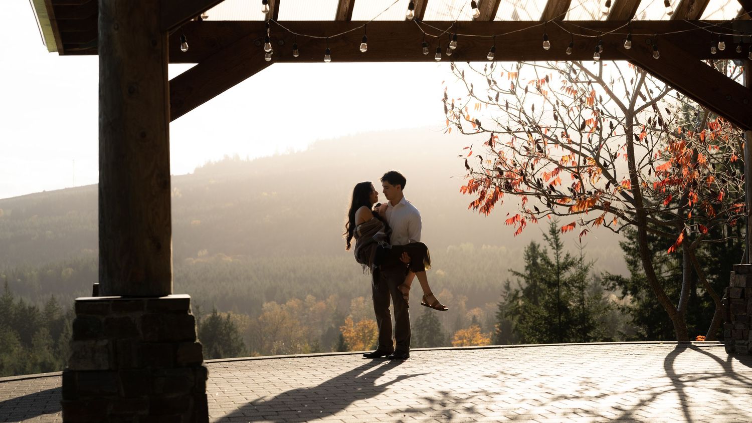 Dreamy engagement photos near Seattle, Washington in Mount Vernon, Washington during the fall.