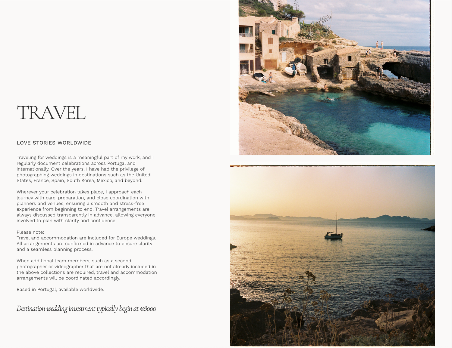 Scenic Mediterranean coastal village with turquoise waters, rocky cliffs, and charming stone buildings under a clear blue sky.