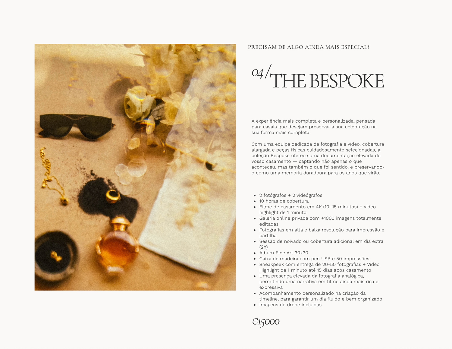 Luxury perfume bottle and sunglasses arranged with golden decorative elements on a beige surface for a bespoke experience.